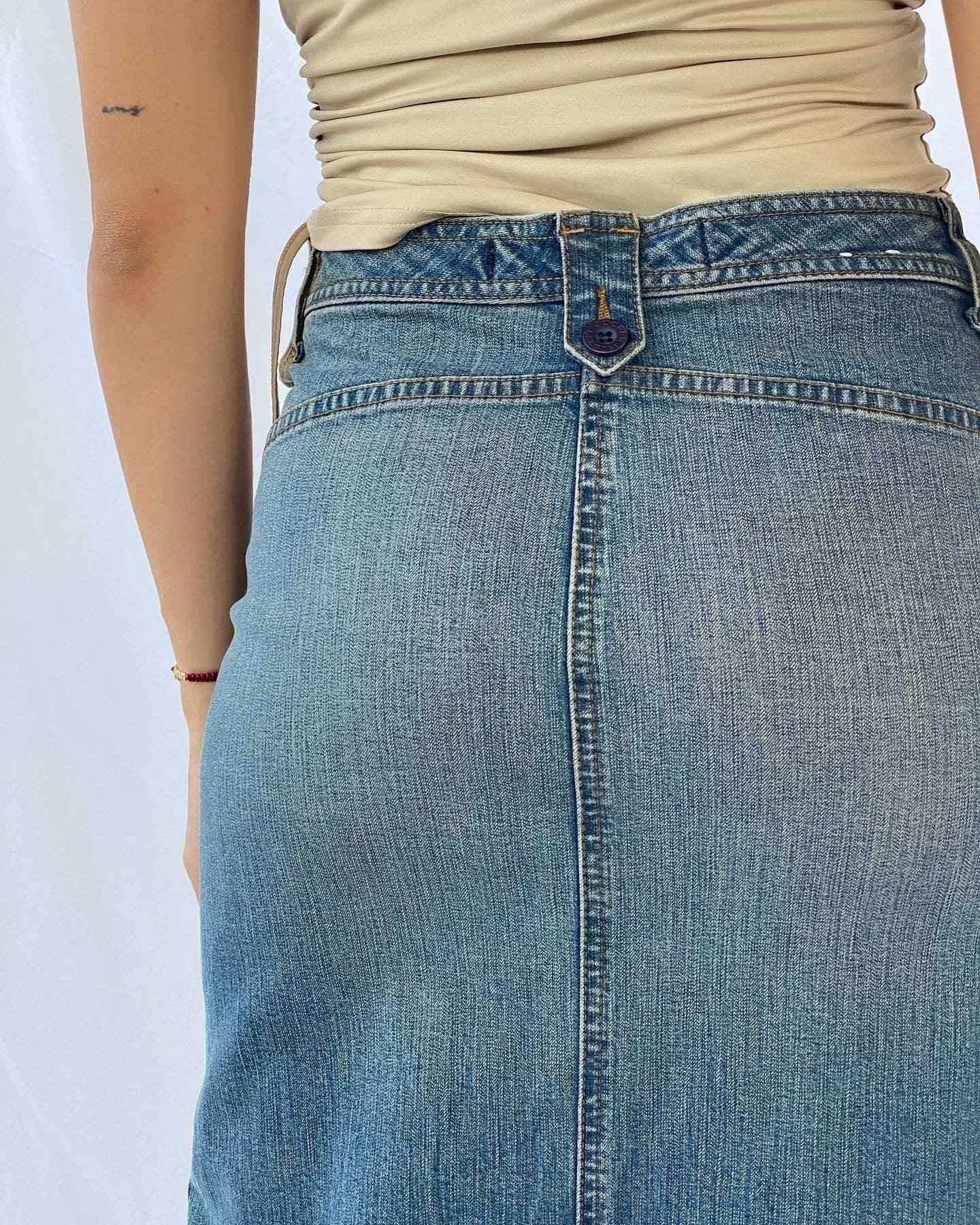 Vintage LEE COOPER Maxi Denim Skirt - Balagan Vintage Maxi Skirt denim skirt, maxi denim skirt, skirt, streetwear, women