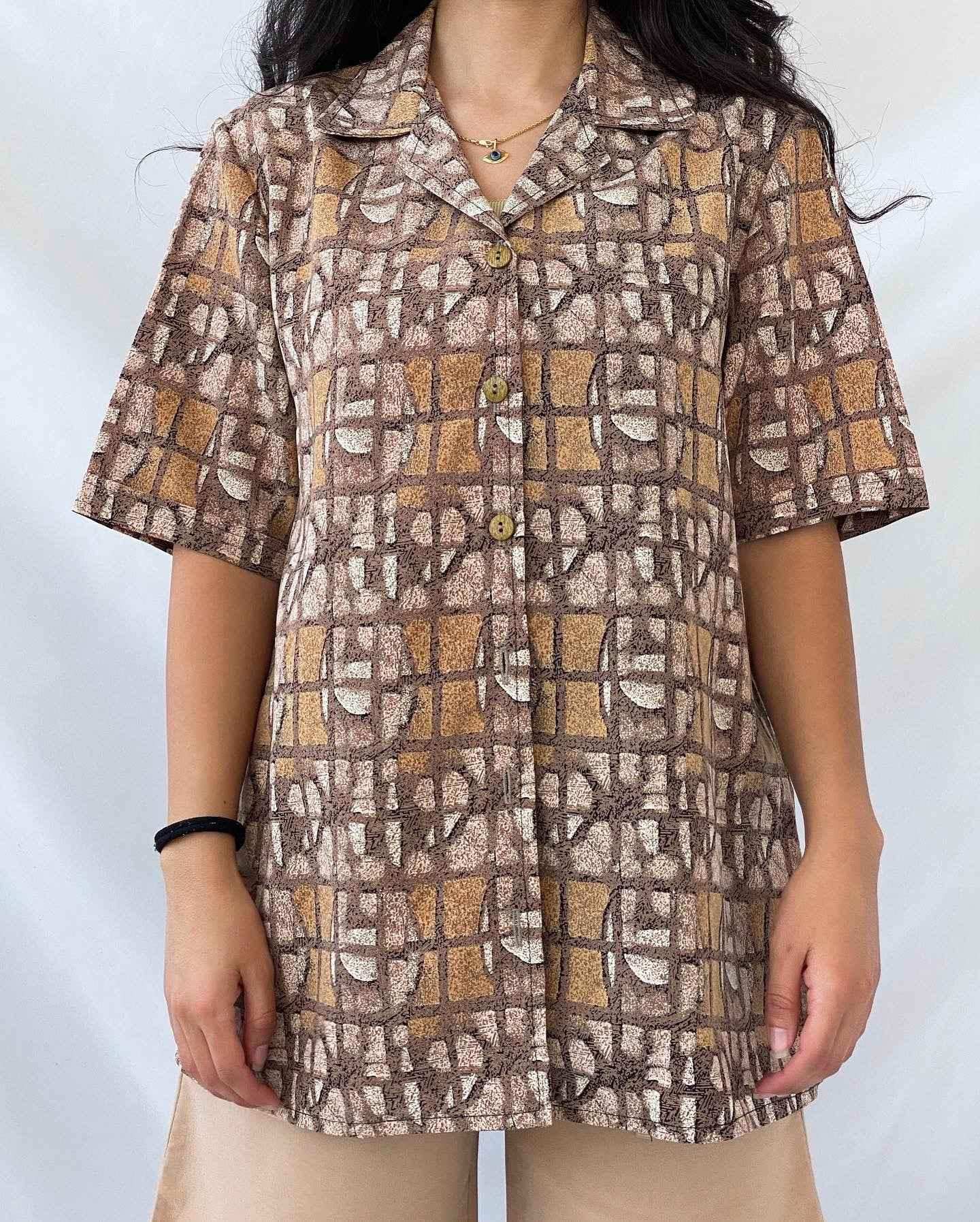 Vintage Printed Shirt - Balagan Vintage Half Sleeve Shirt men, mens shirt, oversized, printed shirt, Rahmeh, shirt, shirts, streetwear, summer, unisex, unisex shirts, women shirt