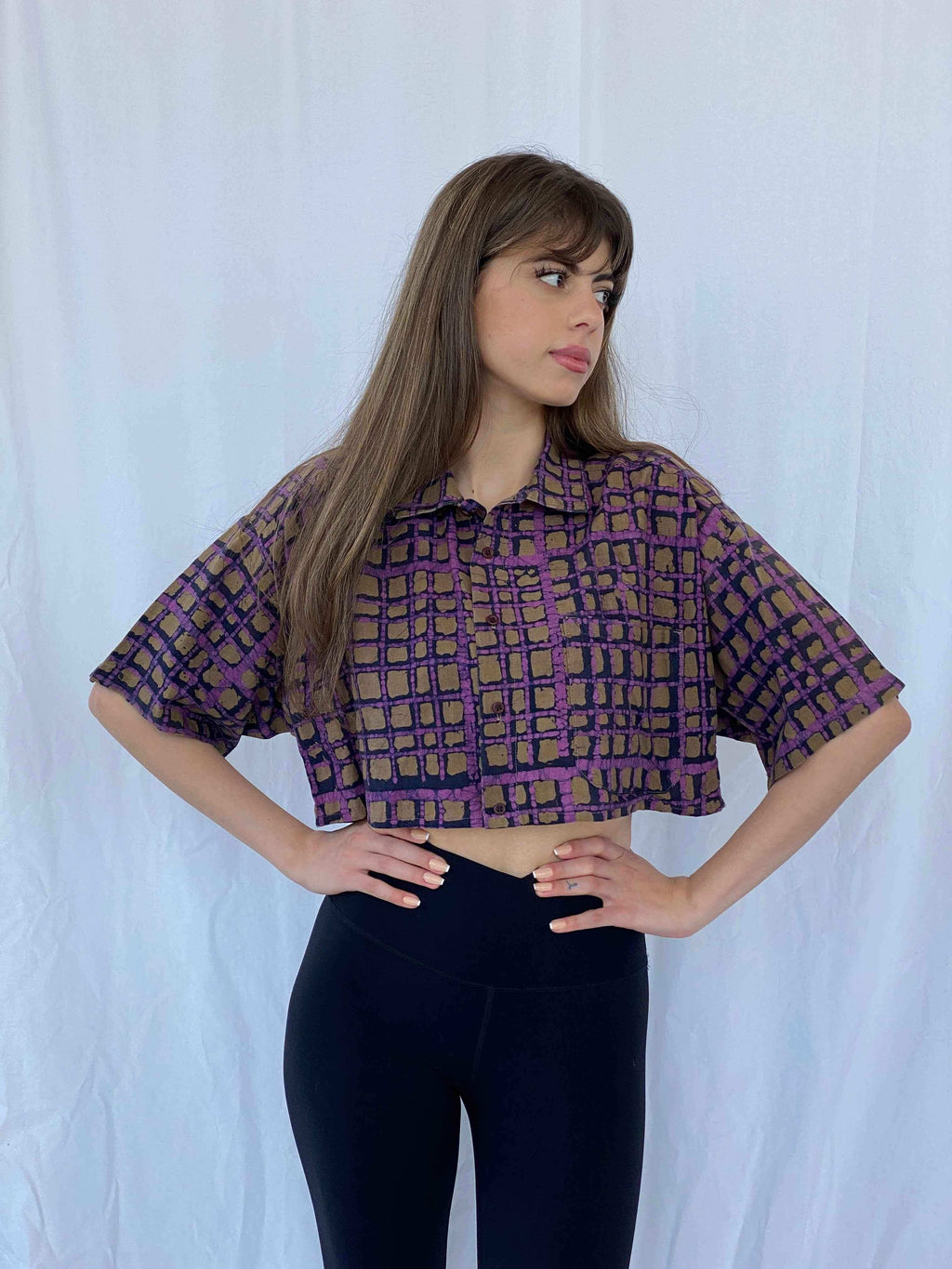Vintage Frank Cropped Shirt - Balagan Vintage Cropped Shirt 90s, cotton, cropped, Cropped shirt, Mira, printed shirt