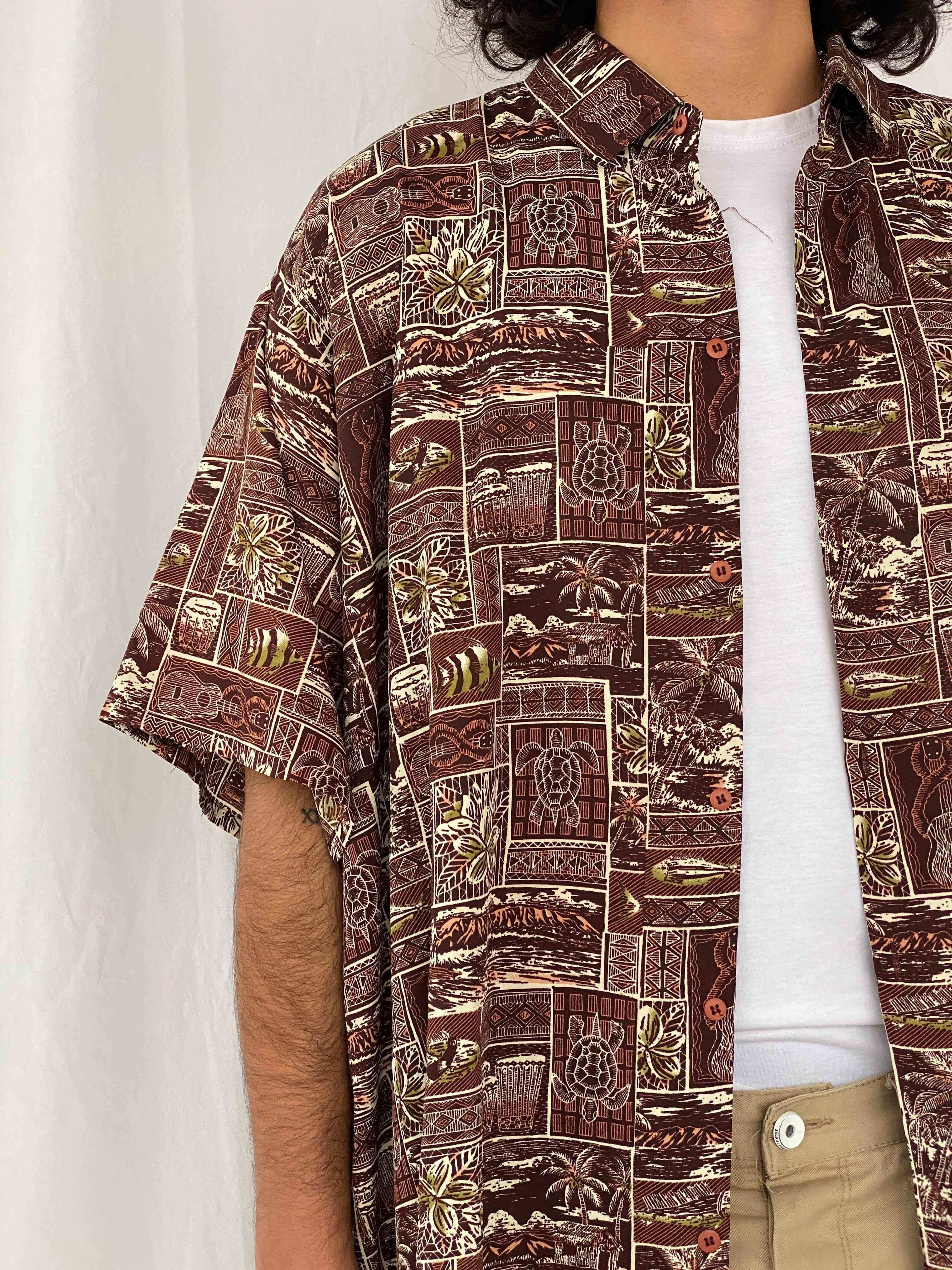 Vintage Oversized Silk Shirt - Balagan Vintage Half Sleeve Shirt 90s, half sleeve shirt, men, printed shirt, prints, shirts