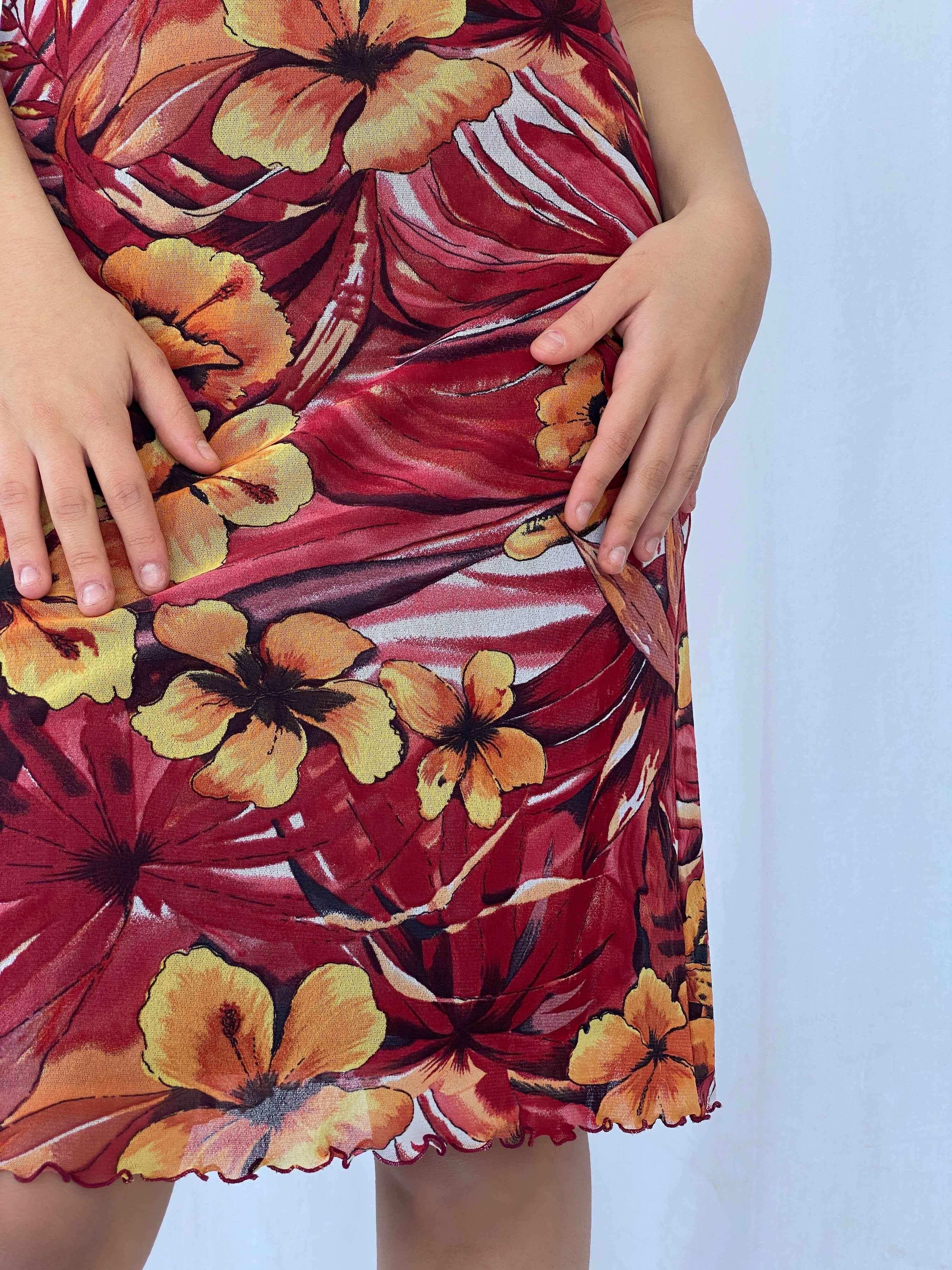 Vintage Y2K Street One Dress - Balagan Vintage Midi Dress 00s, floral dress, midi dress