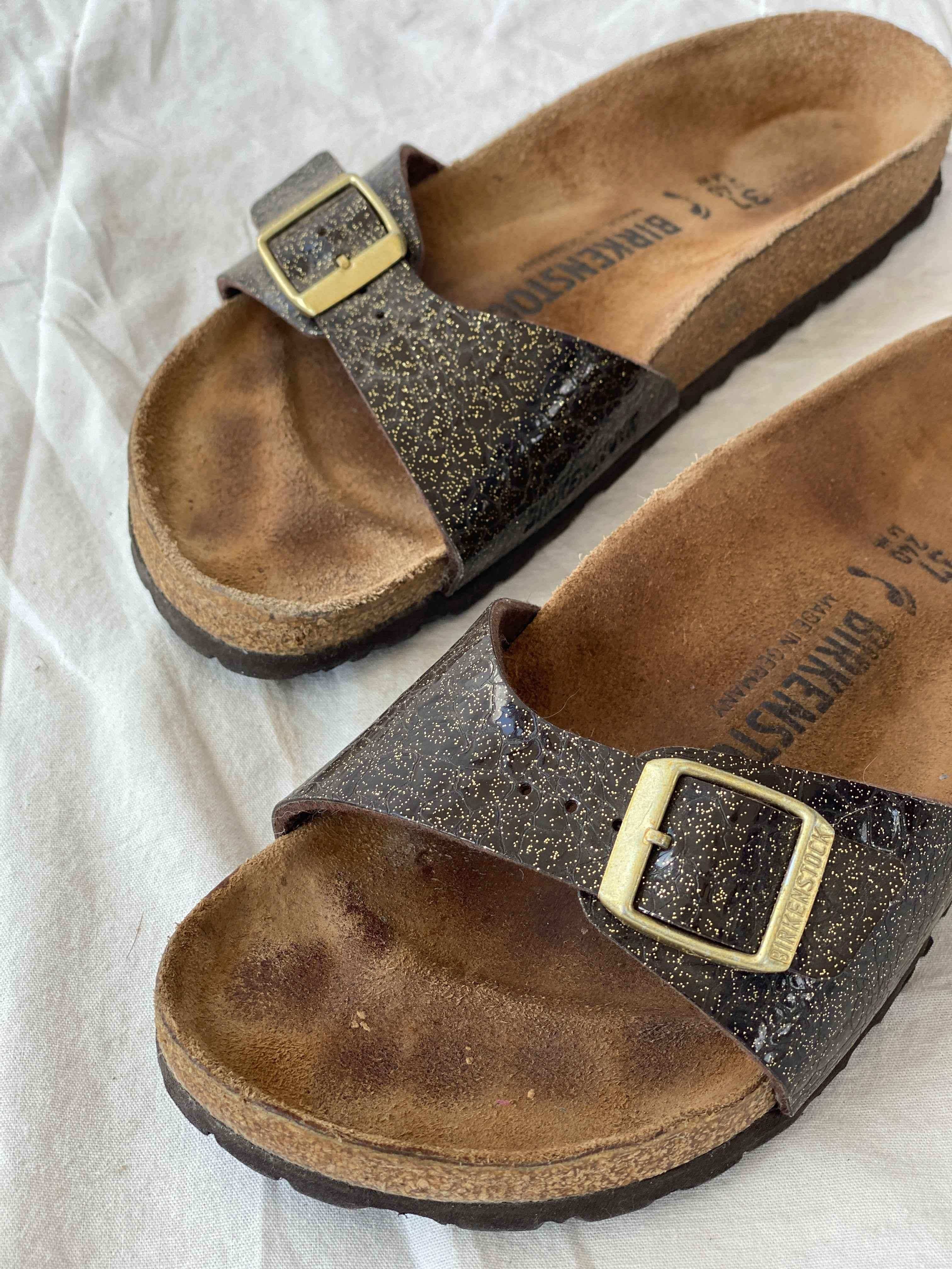 Birkenstock Madrid Cosmic Sparkle Bikro-Flor Sandals - Balagan Vintage Sandals Birkenstock, sandals, shoes