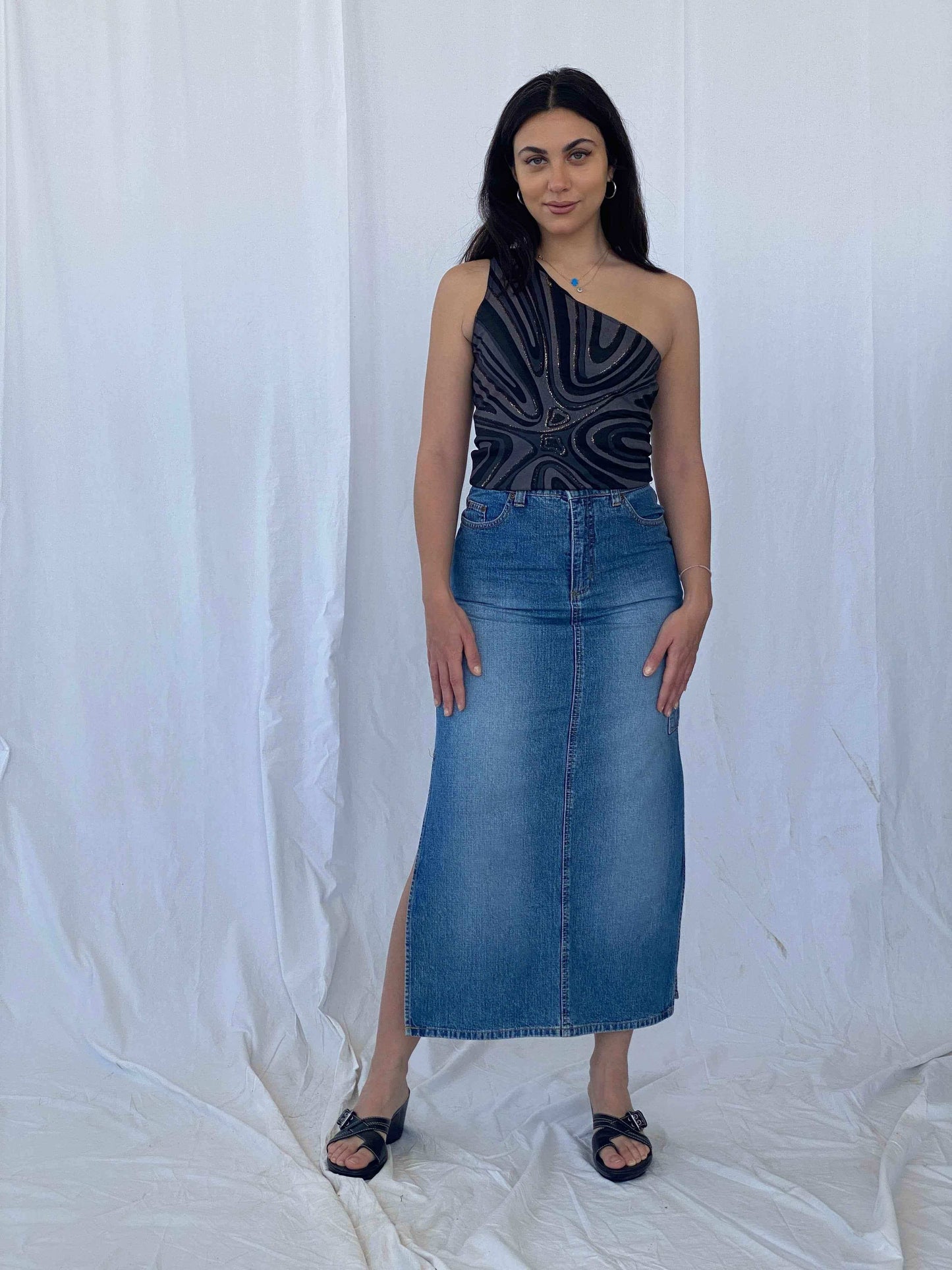 Vintage Bailey’s Point Denim Skirt - Balagan Vintage Denim Skirt 90s, Batoul, denim skirt