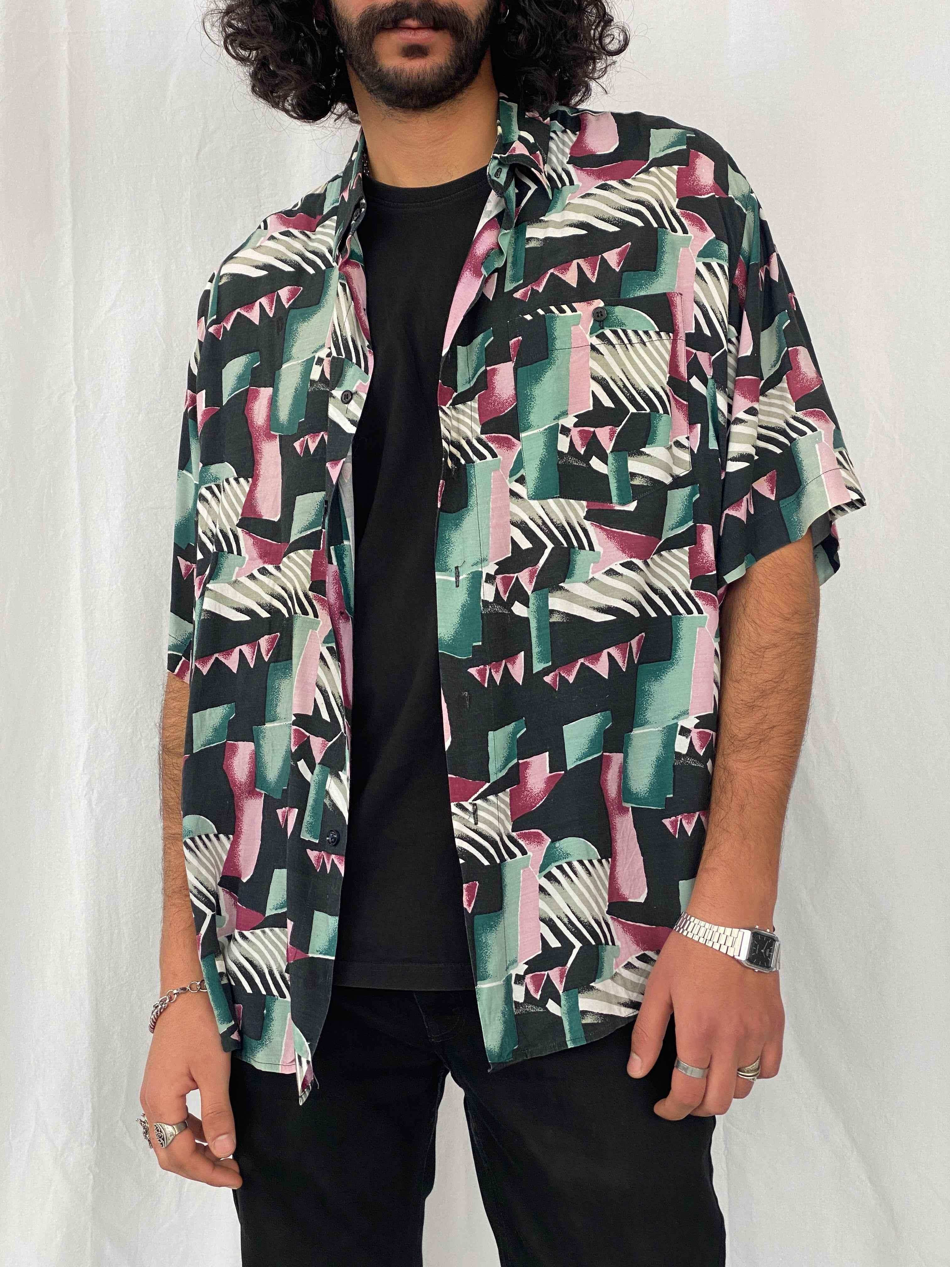 Vintage COLORE ITALIA Shirt - Balagan Vintage Half Sleeve Shirt 90s, half sleeve shirt, men