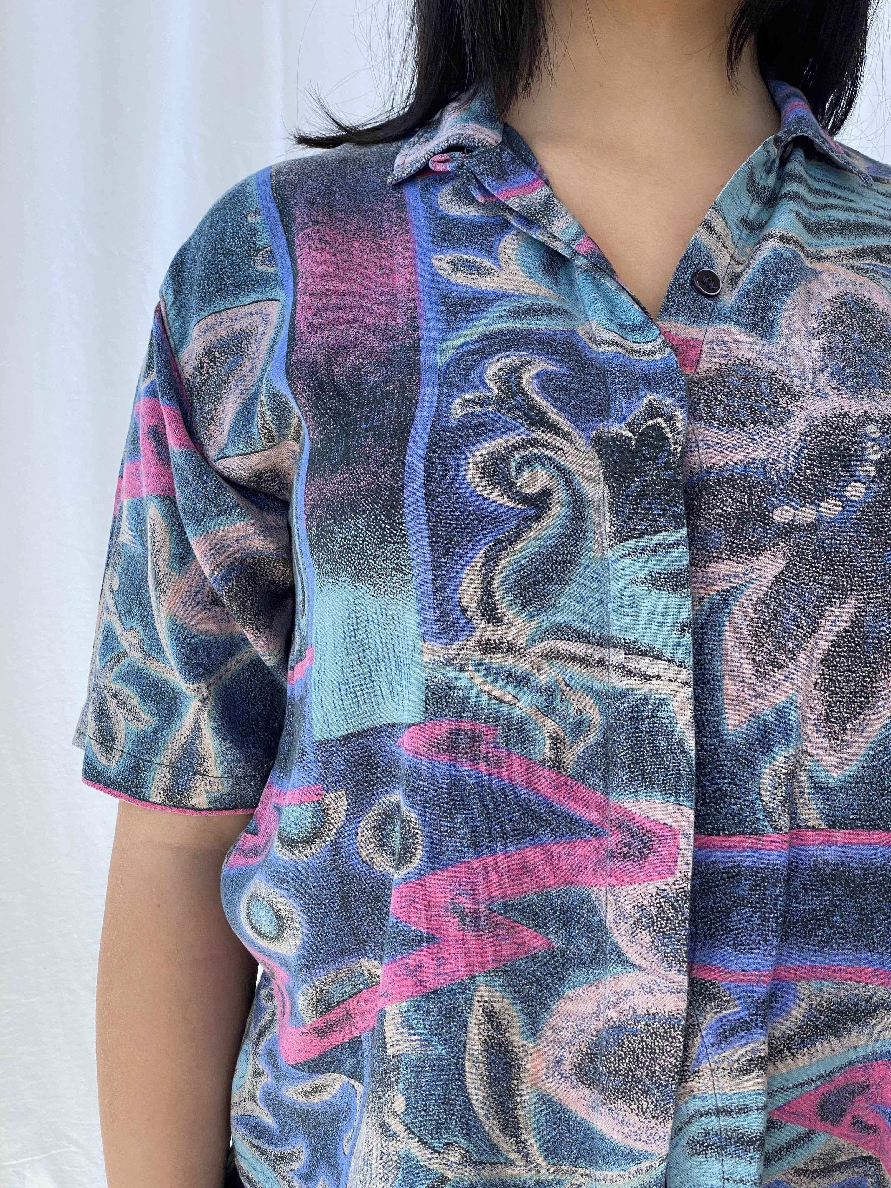 Vintage Printed Shirt - Balagan Vintage Half Sleeve Shirt 90s, half sleeve shirt, print, printed shirt