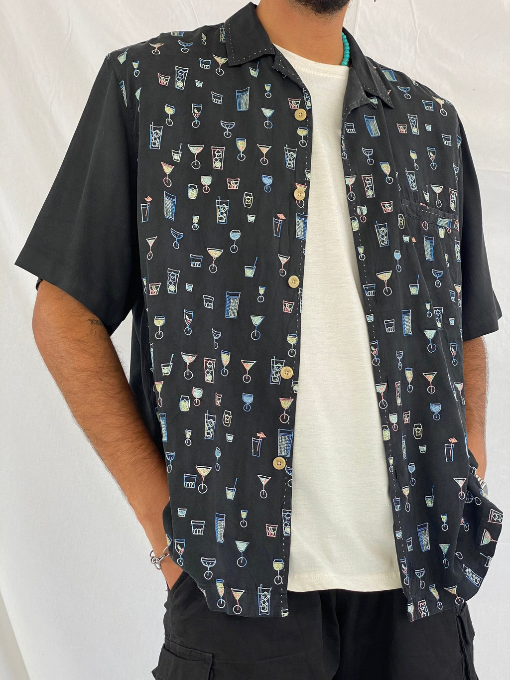 Vintage Nat Nast Luxury Originals Silk Shirt - Balagan Vintage Half Sleeve Shirt 00s, 90s, print, retro, shirt, shirts, streetwear, summer, techno, techno wear, unisex, unisex shirts, vintage, vintage prints