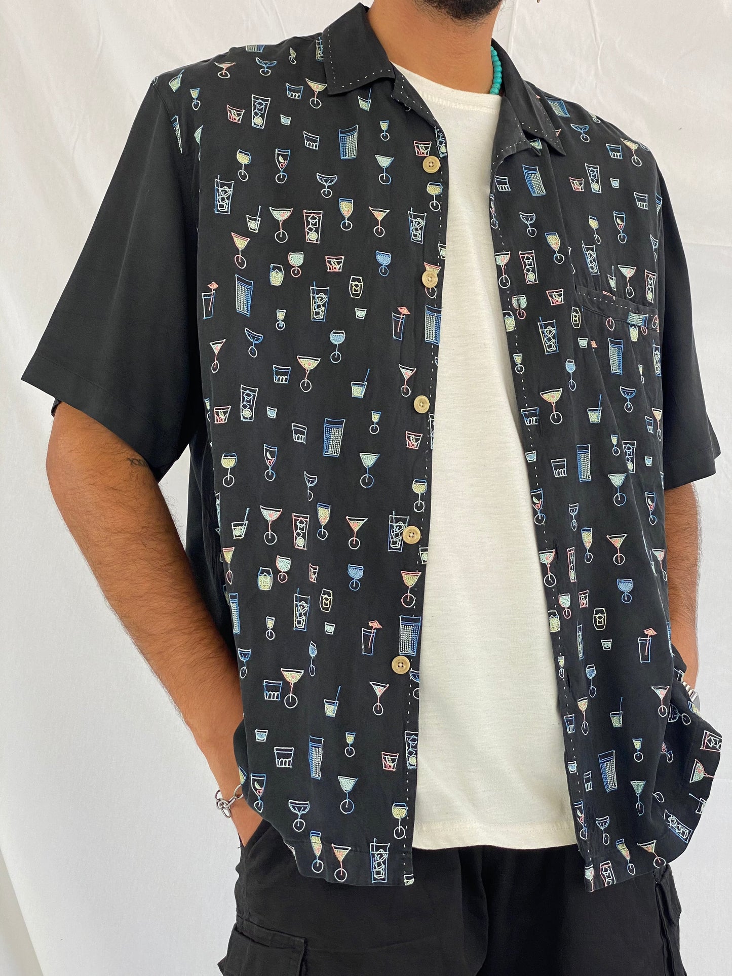 Vintage Nat Nast Luxury Originals Silk Shirt - Balagan Vintage Half Sleeve Shirt 00s, 90s, print, retro, shirt, shirts, streetwear, summer, techno, techno wear, unisex, unisex shirts, vintage, vintage prints