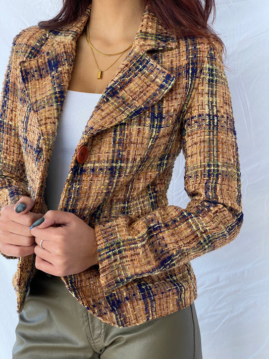 Vintage RE FOCUS Blazer - Balagan Vintage Blazer 90s, blazer, knitted, outerwear, vintage