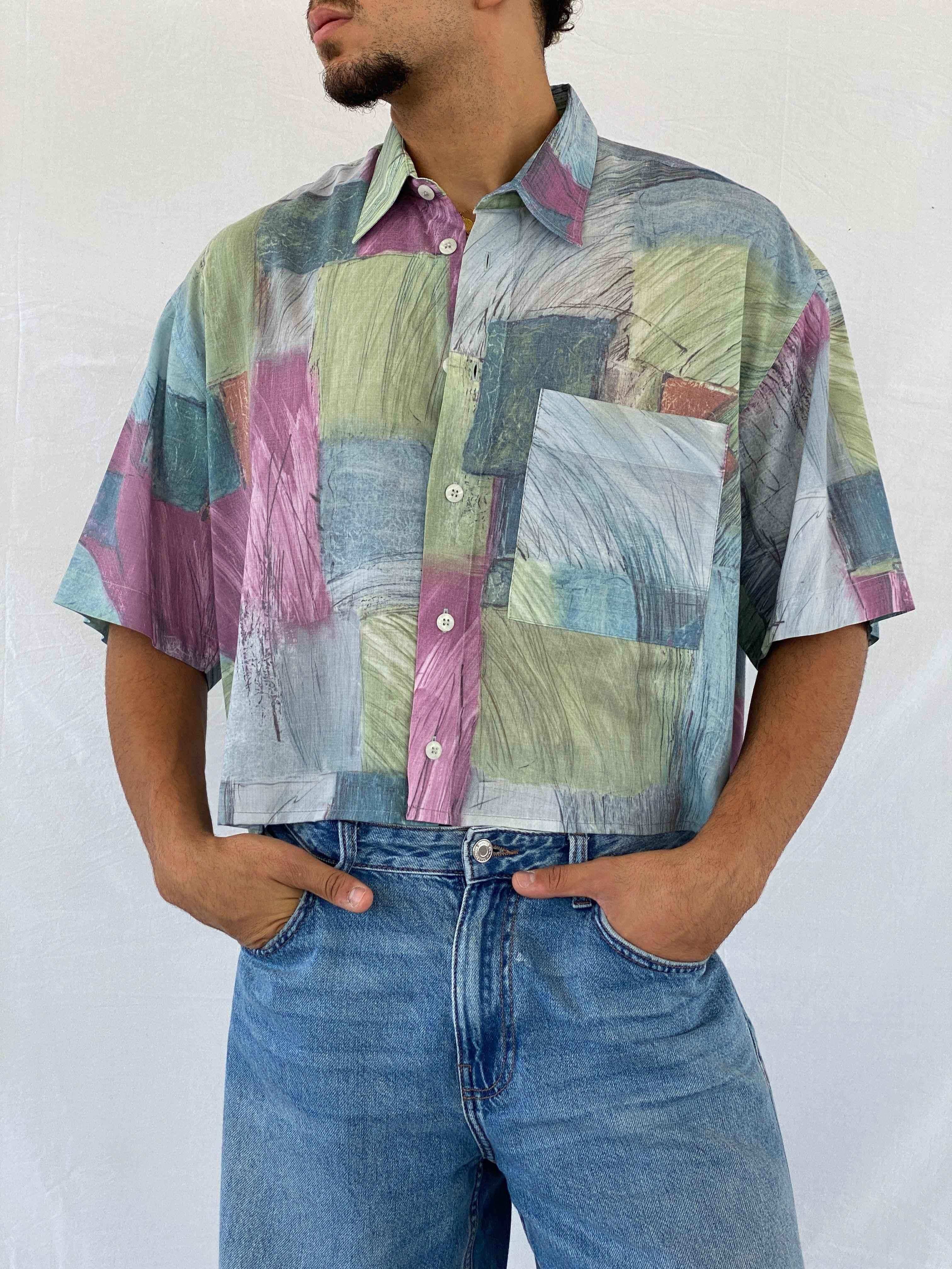 Vintage Angelo Ritrico Cropped Shirt - Balagan Vintage Half Sleeve Shirt 00s, 90s, Abdullah, half sleeve shirt, men, NEW IN