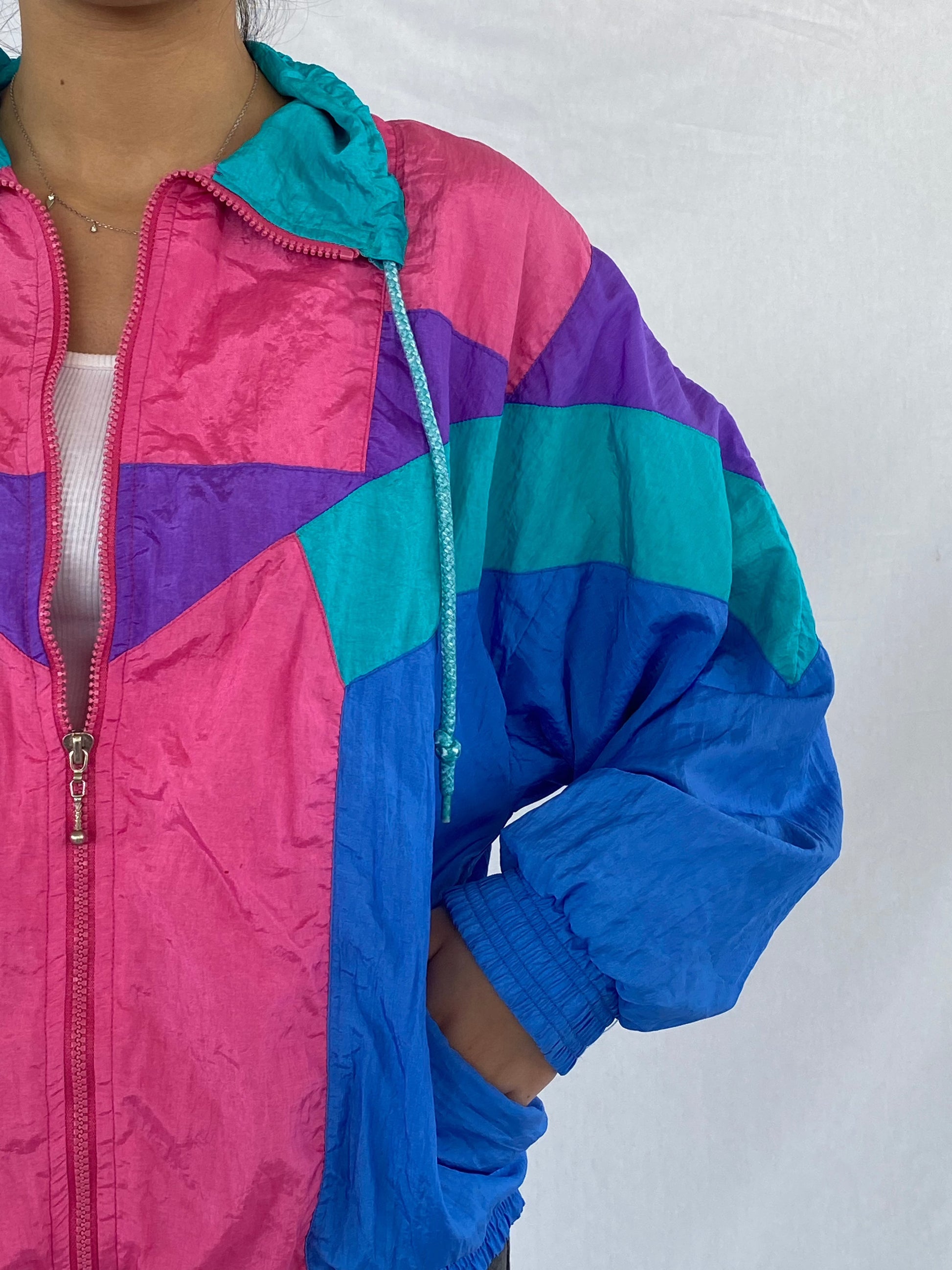 Vintage First Run Windbreaker Jacket - Balagan Vintage Windbreaker Jacket 00s, 80s, 90s, outerwear, oversized, unisex, vintage, vintage windbreaker, windbreaker, windbreaker jacket, women