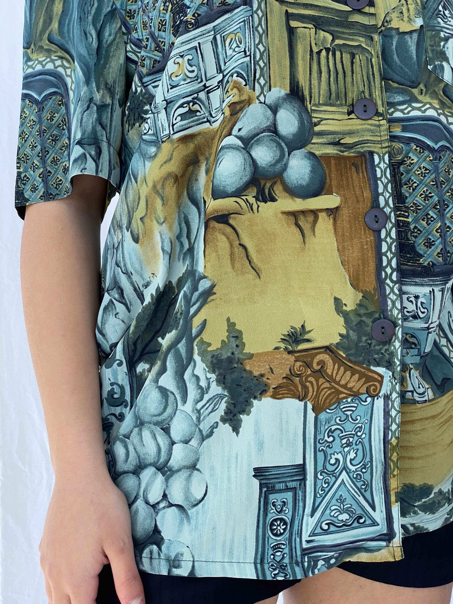 Vintage Taylor Square Shirt - Balagan Vintage Half Sleeve Shirt 90s, half sleeve shirt, printed shirt