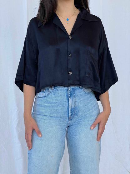 Vintage Johnny Suede Cropped Shirt - Balagan Vintage Cropped Shirt 90s, Batoul, cropped, Cropped shirt, shirt