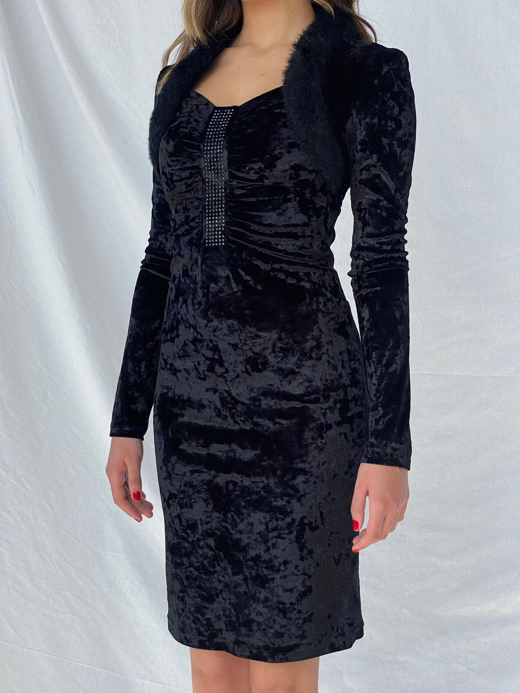 Vintage New Day Velvet Dress - Balagan Vintage Velvet Dress 90s, dress, outerwear, velvet, velvet dress, vintage, vintage dress