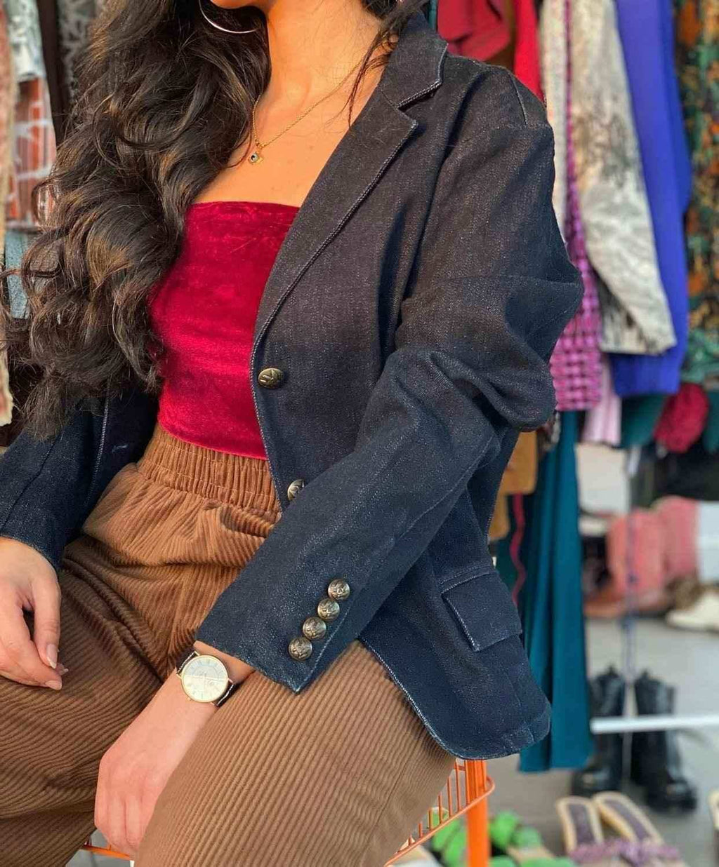 Ralph Lauren Denim Blazer - Balagan Vintage Blazer 00s, 90s, blazer, outerwear, Ralph Lauren, vintage, vintage blazer, women, Y2K