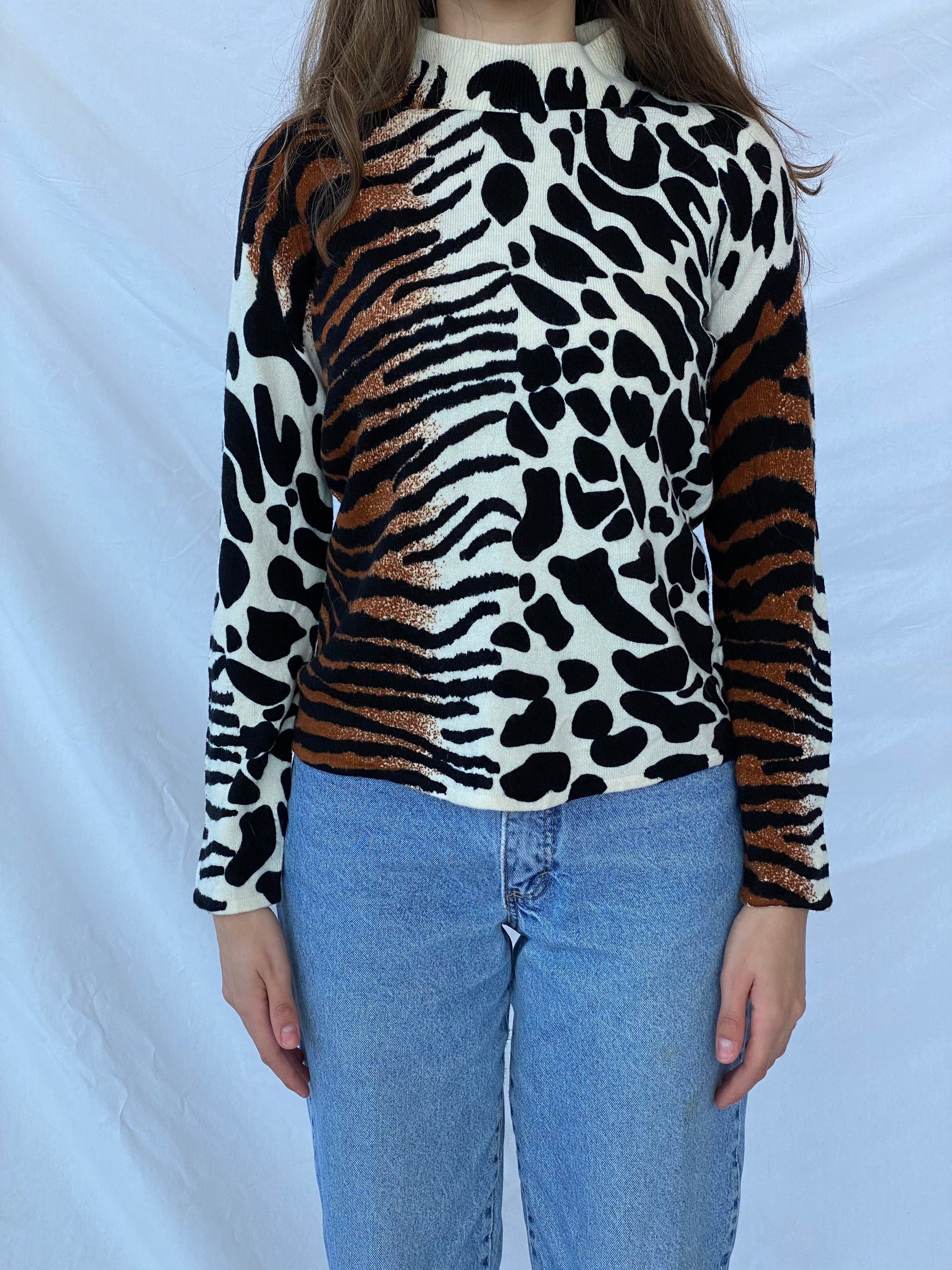 Vintage Designers Original Top - Balagan Vintage Full Sleeve Top 00s, animal print, full sleeve top