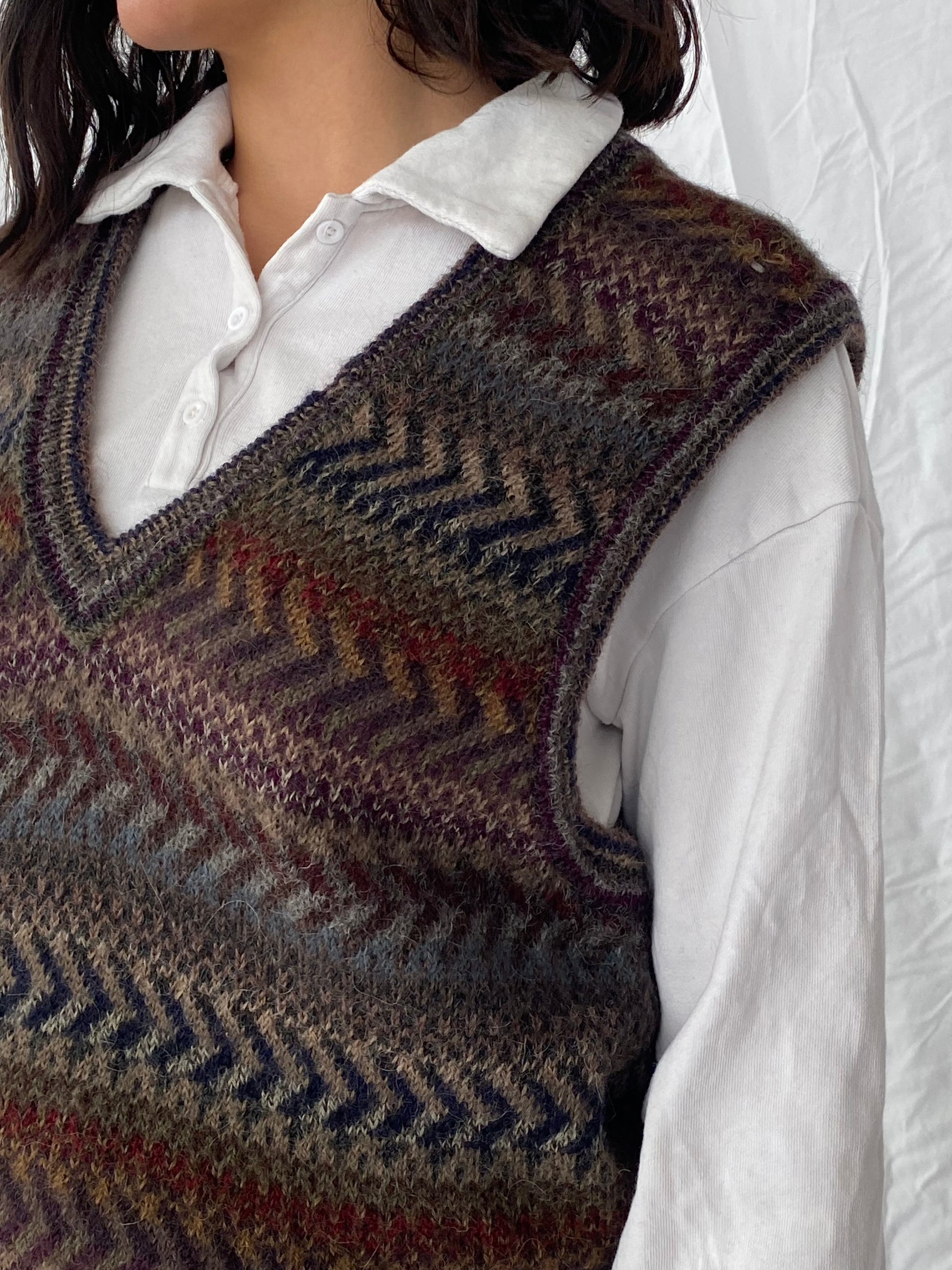 Vintage The Peruvian Connection Sweater Vest - Balagan Vintage Vest 80s, 90s, knit, knitted, vest, vintage