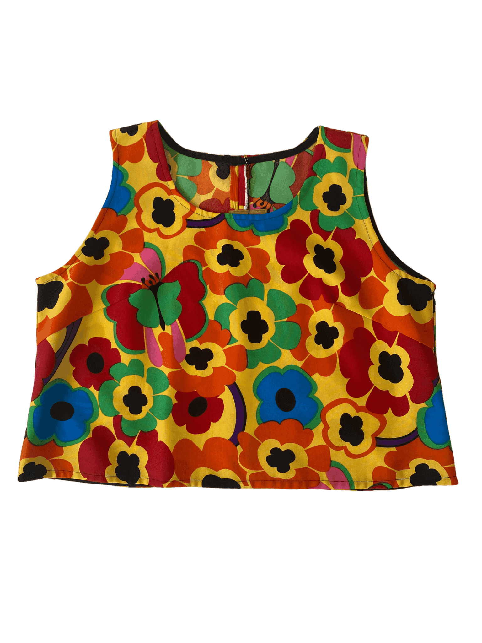 Vintage Handmade Floral Top - Balagan Vintage Sleeveless Top floral top, Rahmeh