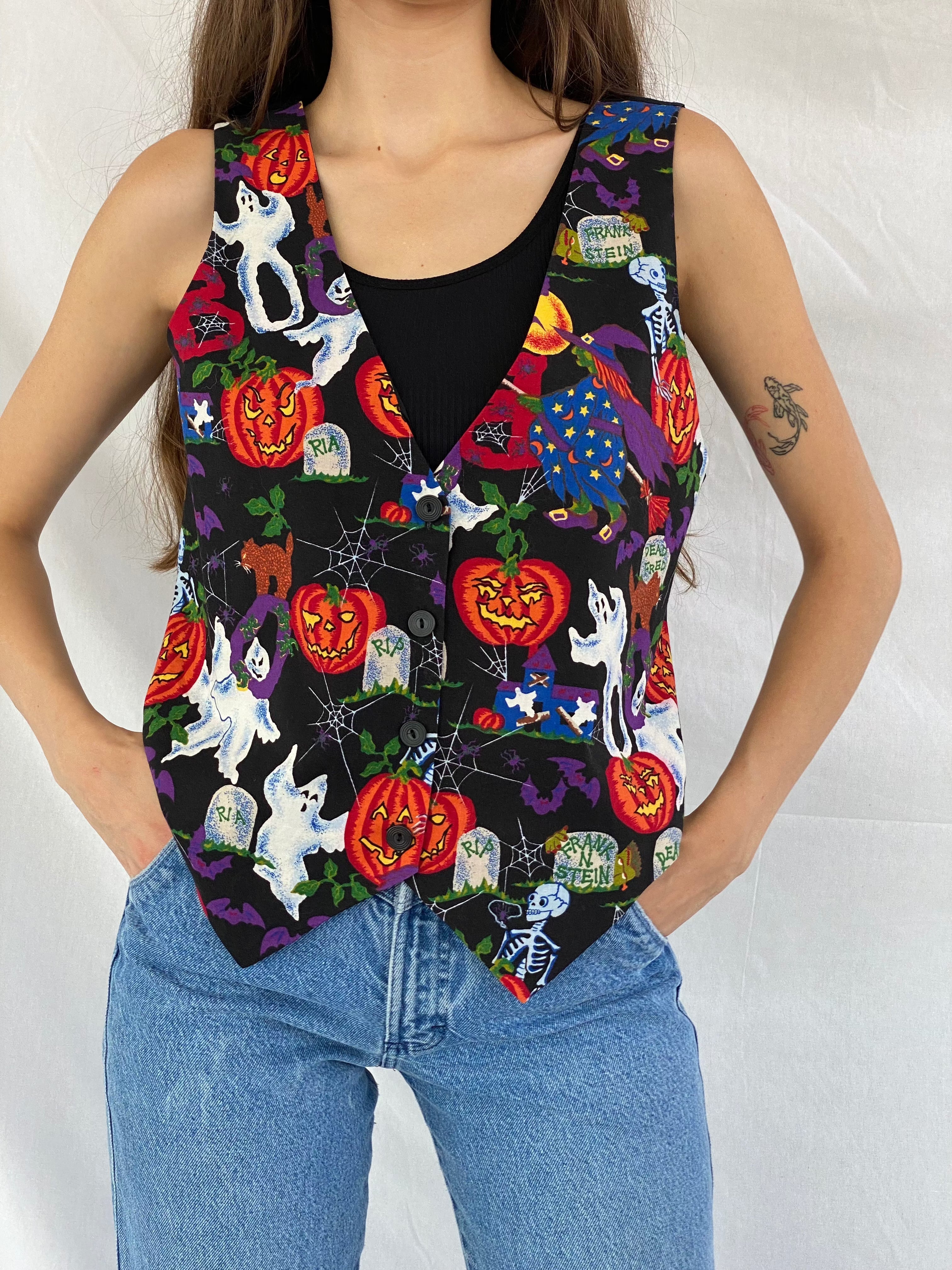Basic Editions Halloween Vest - Balagan Vintage Vest 00s, 90s, outerwear, print, prints, streetwear, vest, vintage, women