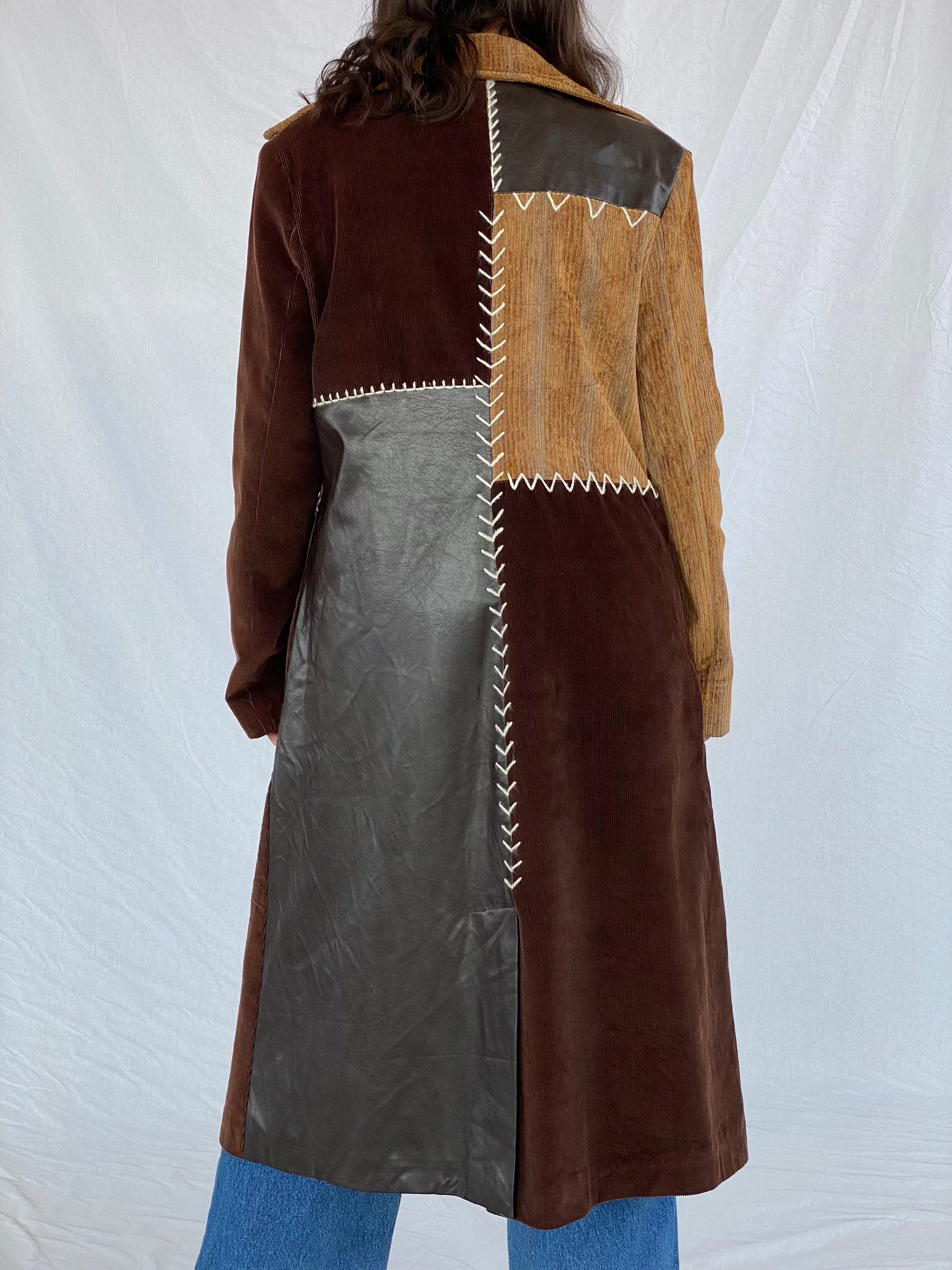 Vintage BUGARRI Collection Coat - Balagan Vintage Coat brown leather, coat, leather coat, patchwork, patchwork jacket