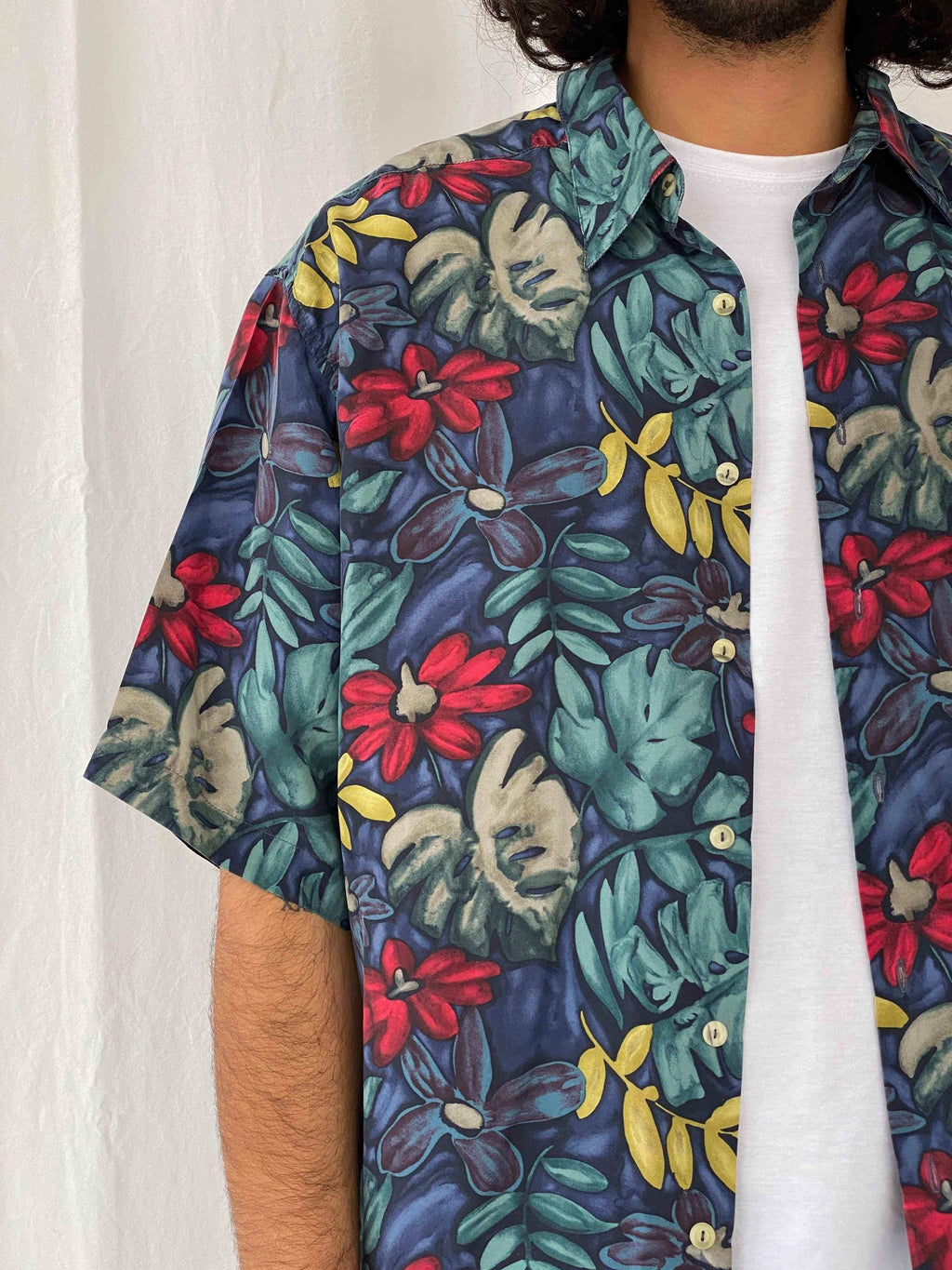 Vintage Burma Bibas Shirt - Balagan Vintage Half Sleeve Shirt 90s, half sleeve shirt, men, shirts, silk, silk shirt