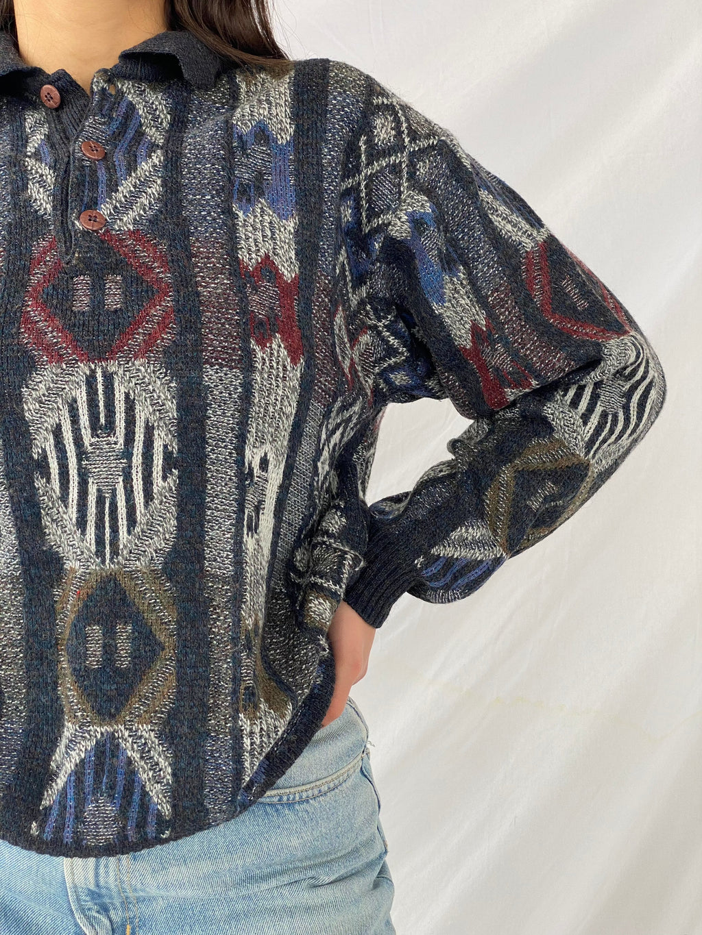 Vintage Knitted Sweater - Balagan Vintage Sweater 90s, knitted sweater, outerwear, sweater