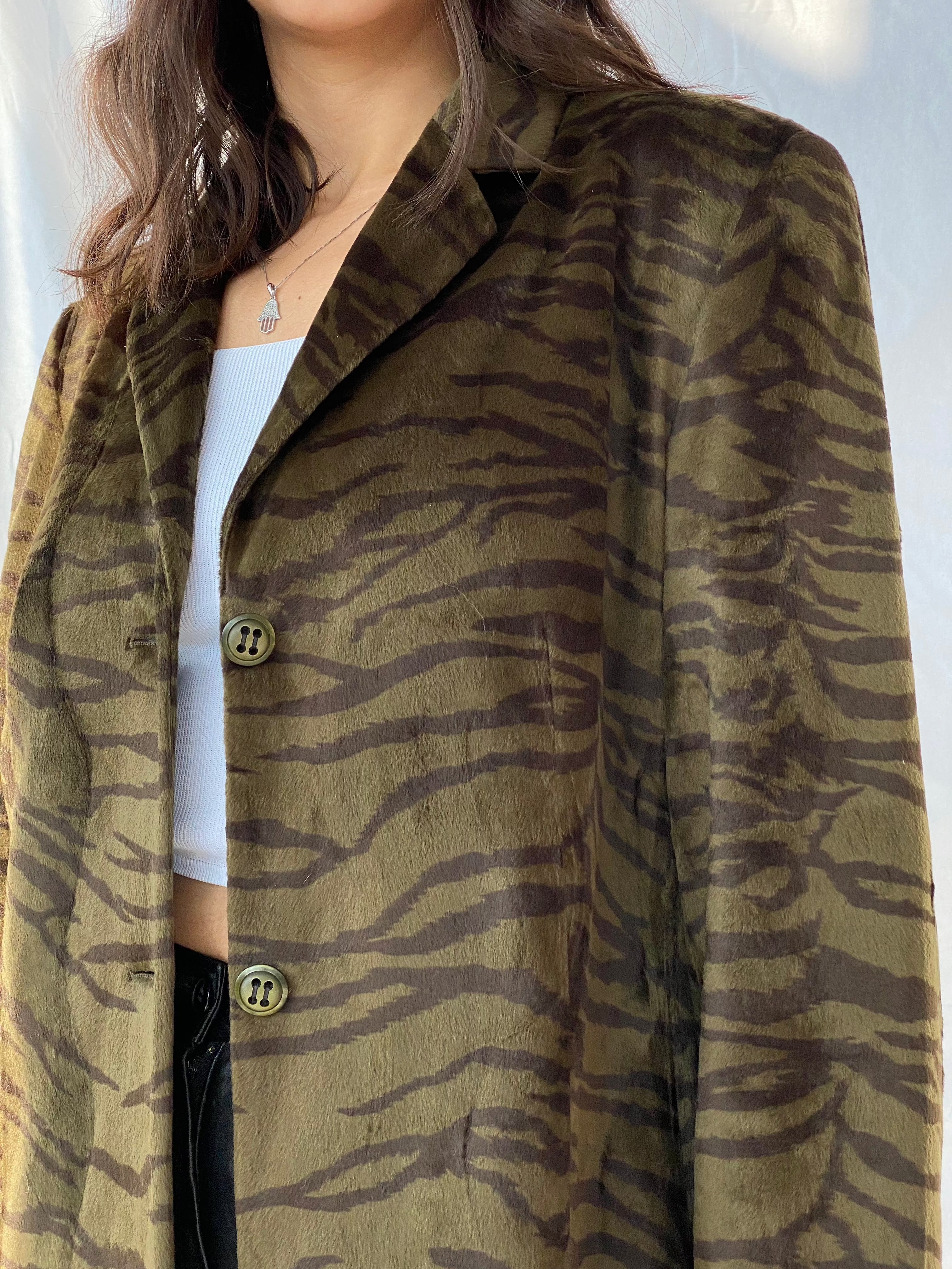 Vintage Animal Print Jacket - Balagan Vintage Blazer 90s, blazer, outerwear, oversized, vintage, vintage blazer