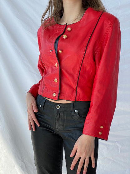 Vintage Genuine Leather Jacket - Balagan Vintage Leather Jacket genuine leather, genuine leather jacket, leather jacket, red leather