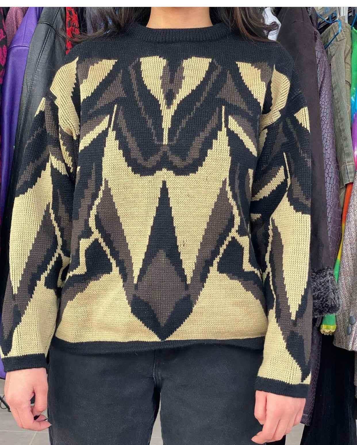 Vintage heavy knitted sweater - Balagan Vintage Sweater 00s, 90s, printed sweater, streetwear, sweater, vintage, vintage sweater, winter, women