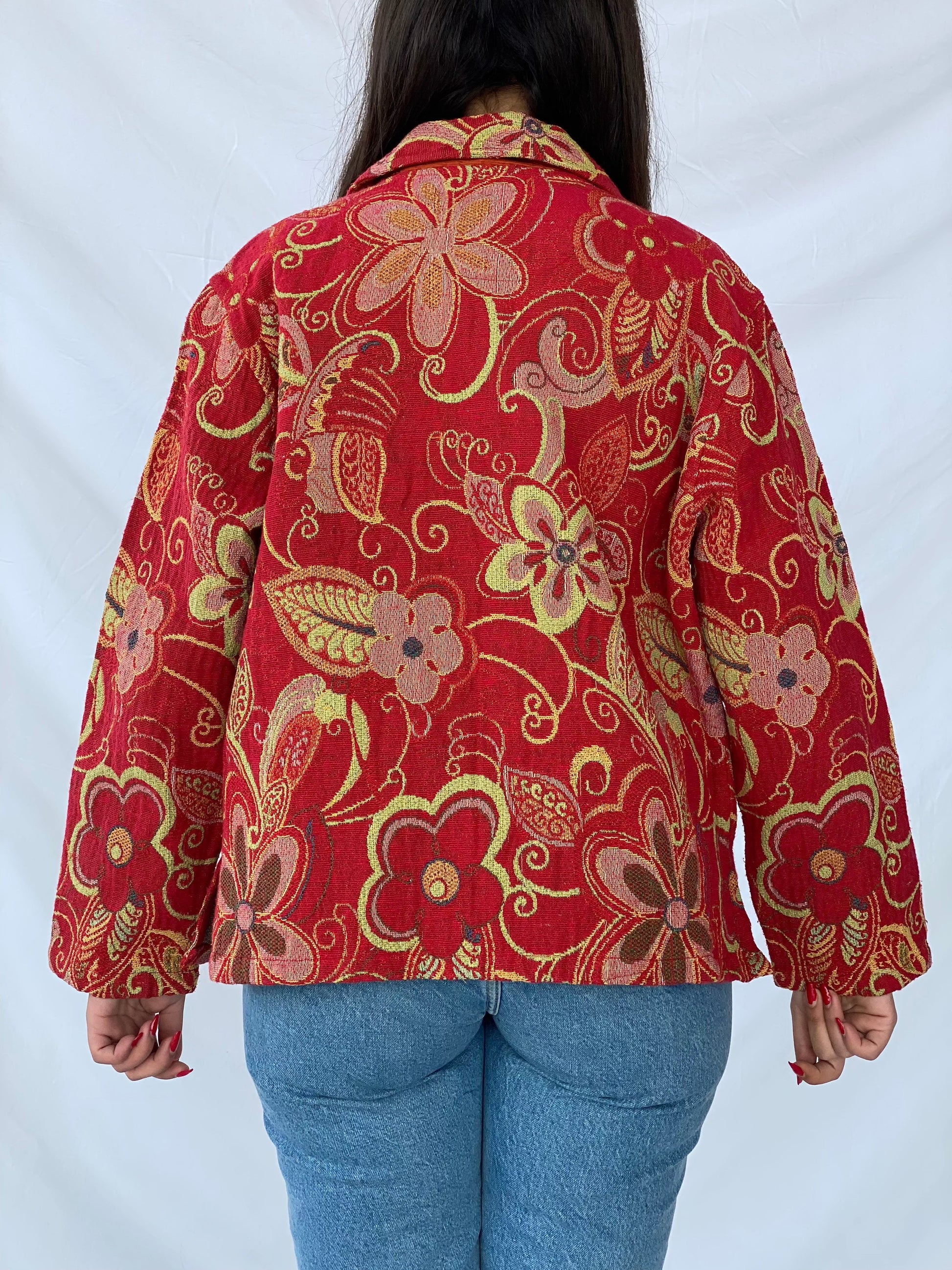 Vintage ANÜ By Natural Jacket - Balagan Vintage Jacket cotton, floral, floral embroidery, floral print, jacket, vintage