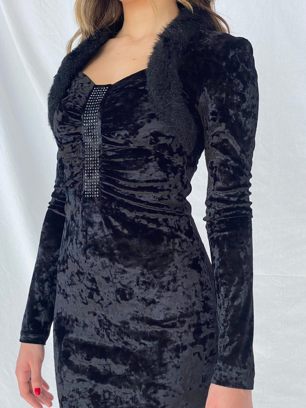 Vintage New Day Velvet Dress - Balagan Vintage Velvet Dress 90s, dress, outerwear, velvet, velvet dress, vintage, vintage dress