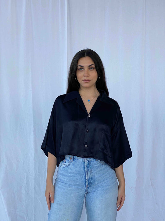 Vintage Johnny Suede Cropped Shirt - Balagan Vintage Cropped Shirt 90s, Batoul, cropped, Cropped shirt, shirt