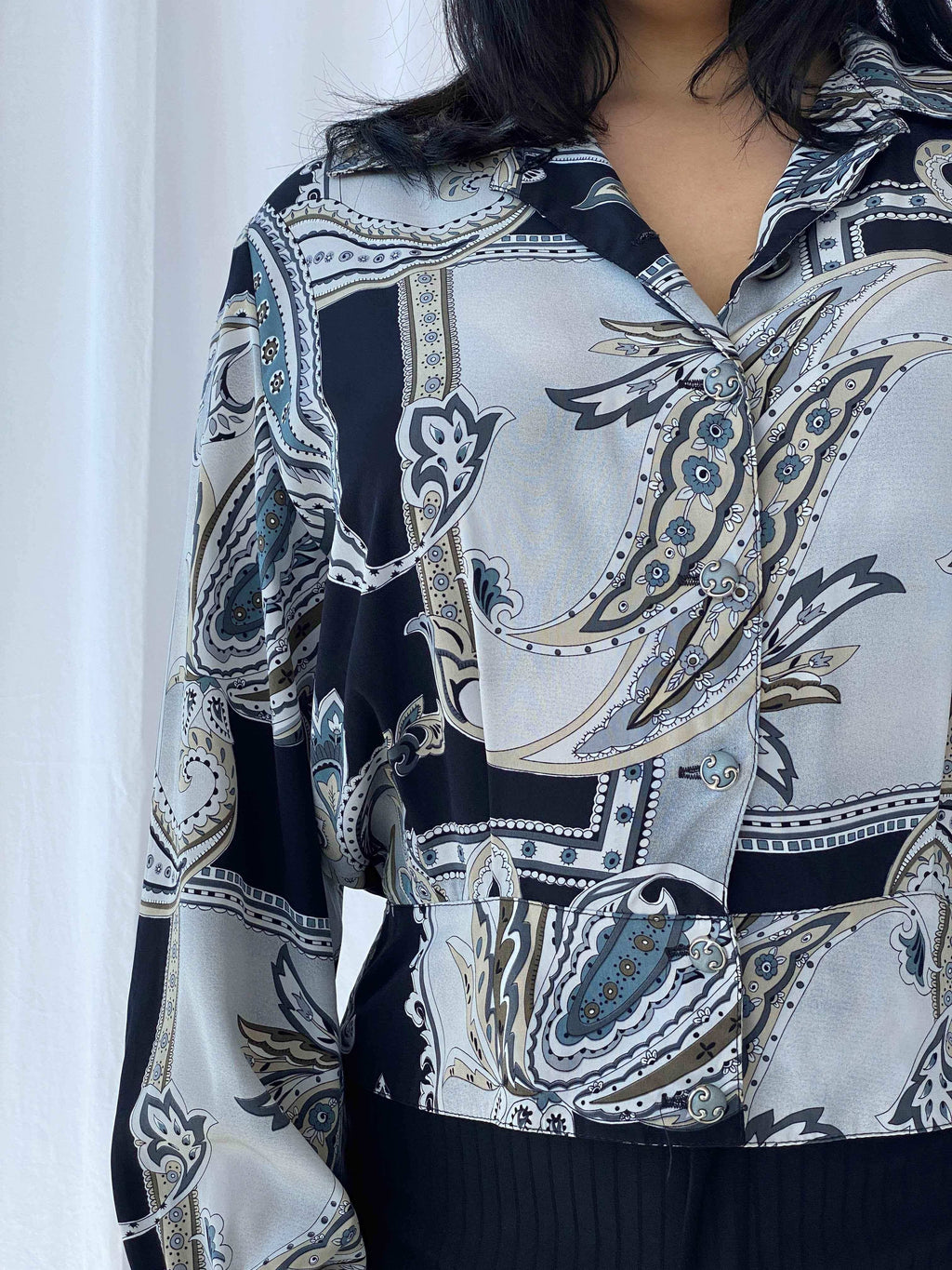 Vintage Printed Shirt - Balagan Vintage Full Sleeve Shirt 90s, full sleeve shirt, printed shirt
