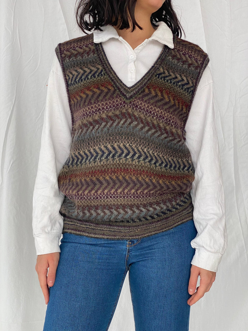 Vintage The Peruvian Connection Sweater Vest - Balagan Vintage Vest 80s, 90s, knit, knitted, vest, vintage