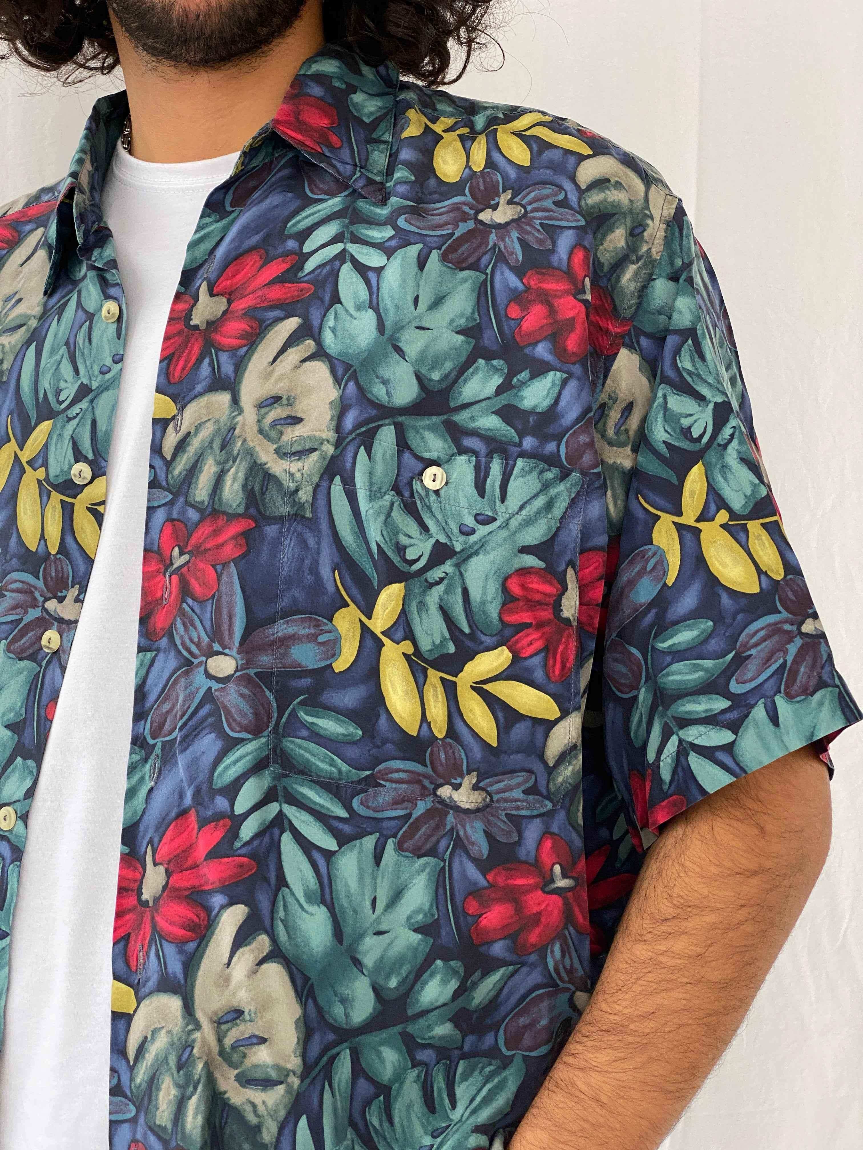 Vintage Burma Bibas Shirt - Balagan Vintage Half Sleeve Shirt 90s, half sleeve shirt, men, shirts, silk, silk shirt