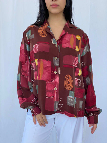 Vintage Printed Shirt - Balagan Vintage Full sleeve Shirt 90s, full sleeve shirt, printed shirt