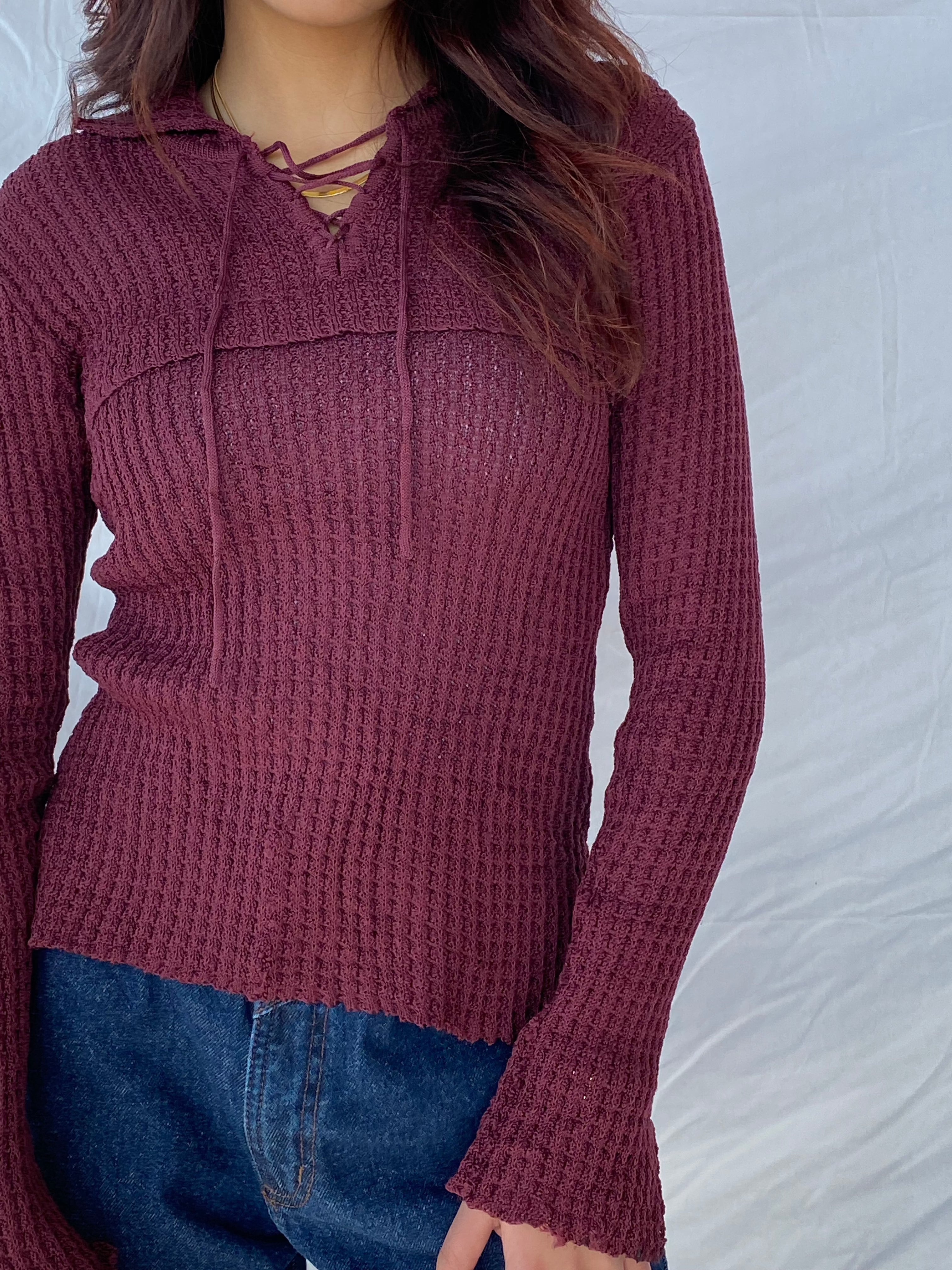 Y2K New Look Crochet Top - Balagan Vintage Full Sleeve Top 00s, crochet, outerwear, Top, vintage, y2k