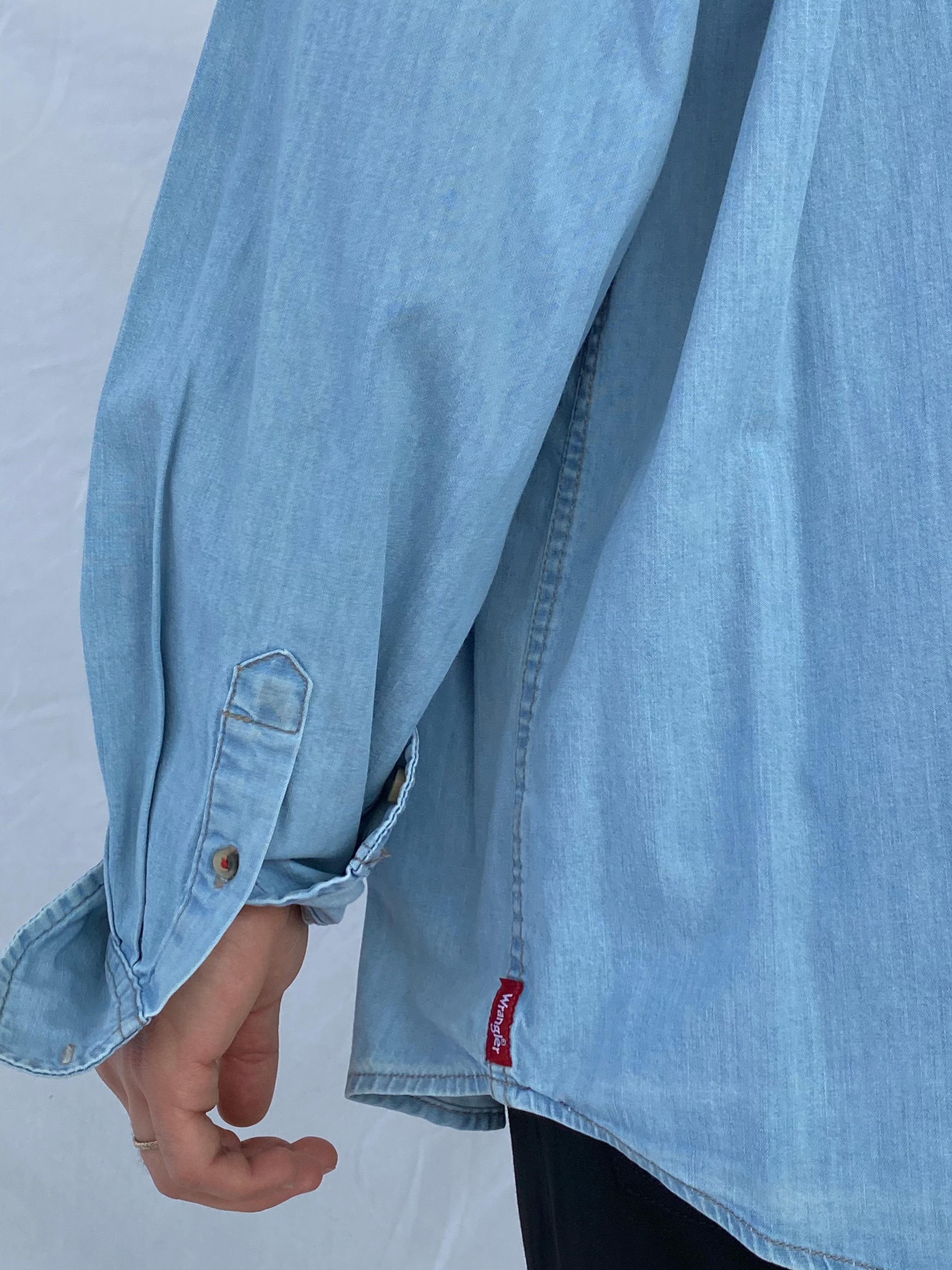 Wrangler Denim Shirt - Balagan Vintage Full Sleeve Shirt 90s, outerwear, shirt, vintage, wrangler