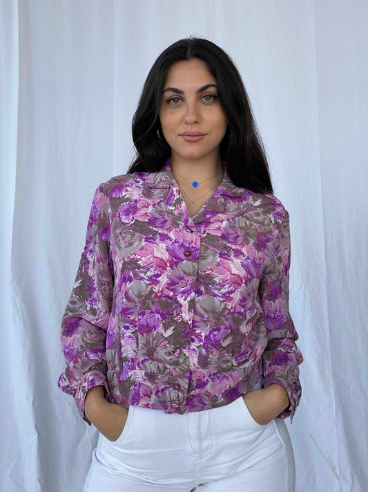 Vintage Handmade Printed Shirt - Balagan Vintage Full Sleeve Shirt 90s, Batoul, full sleeve shirt, printed shirt