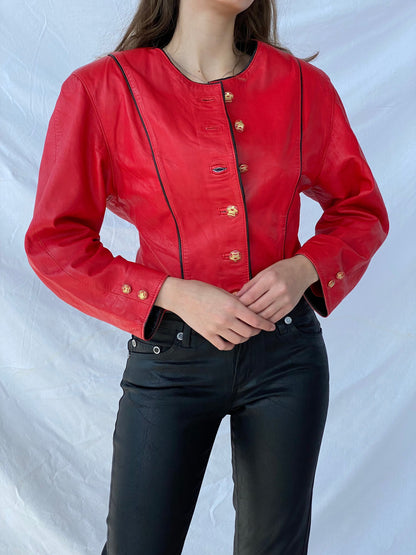 Vintage Genuine Leather Jacket - Balagan Vintage Leather Jacket genuine leather, genuine leather jacket, leather jacket, red leather