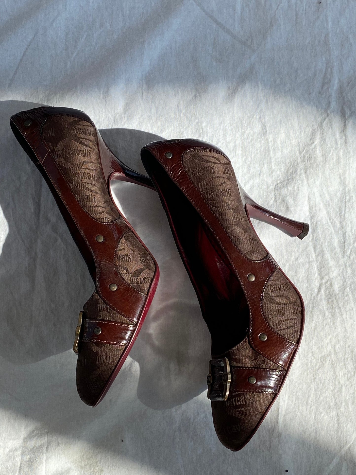 Vintage Just Cavalli Monogram Pumps - Balagan Vintage Heels heels, just cavalli, roberto cavalli