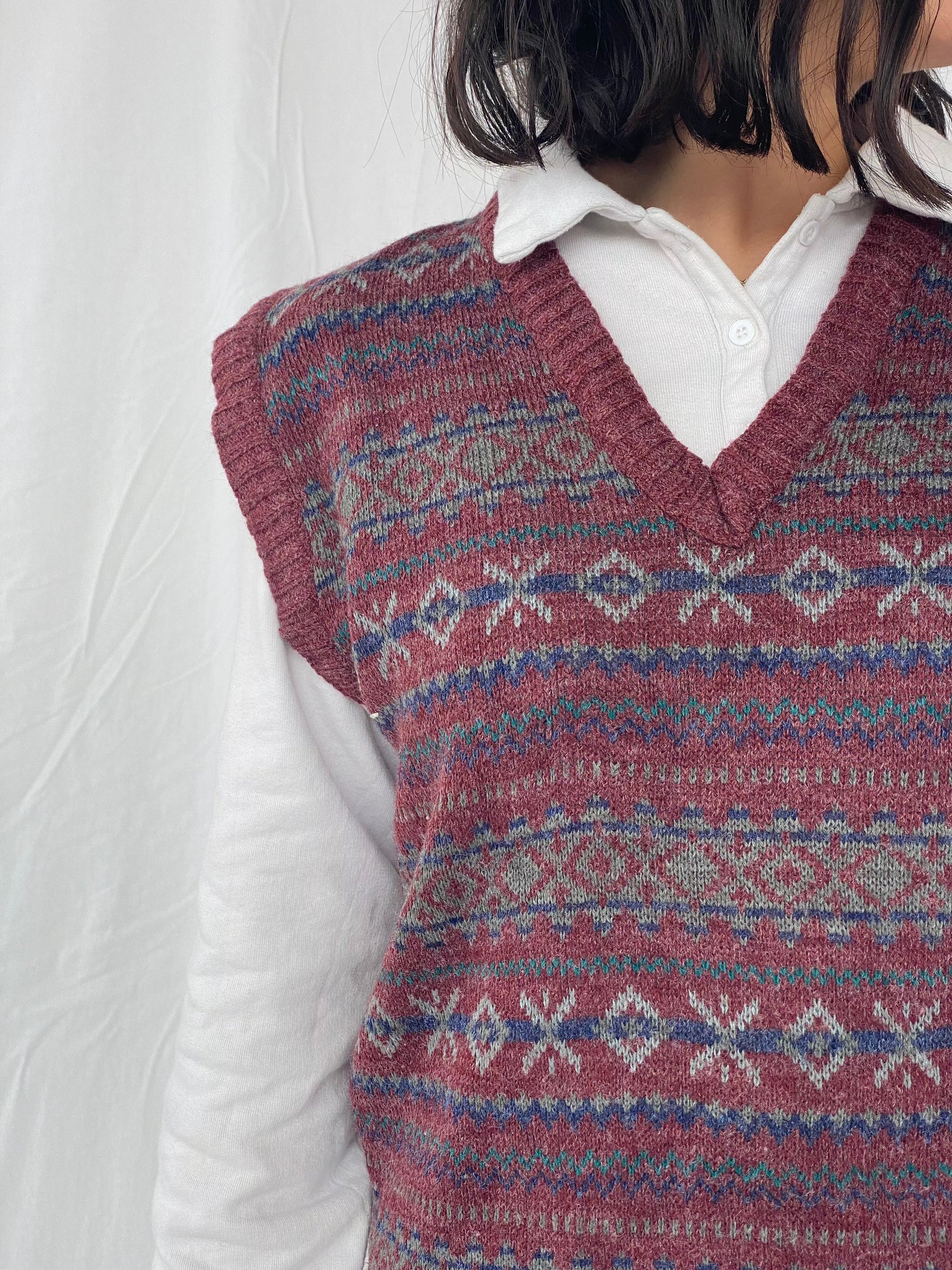 Vintage Van Heusen Sweater Vest - Balagan Vintage Vest 90s, knit, knitted, vest, vintage