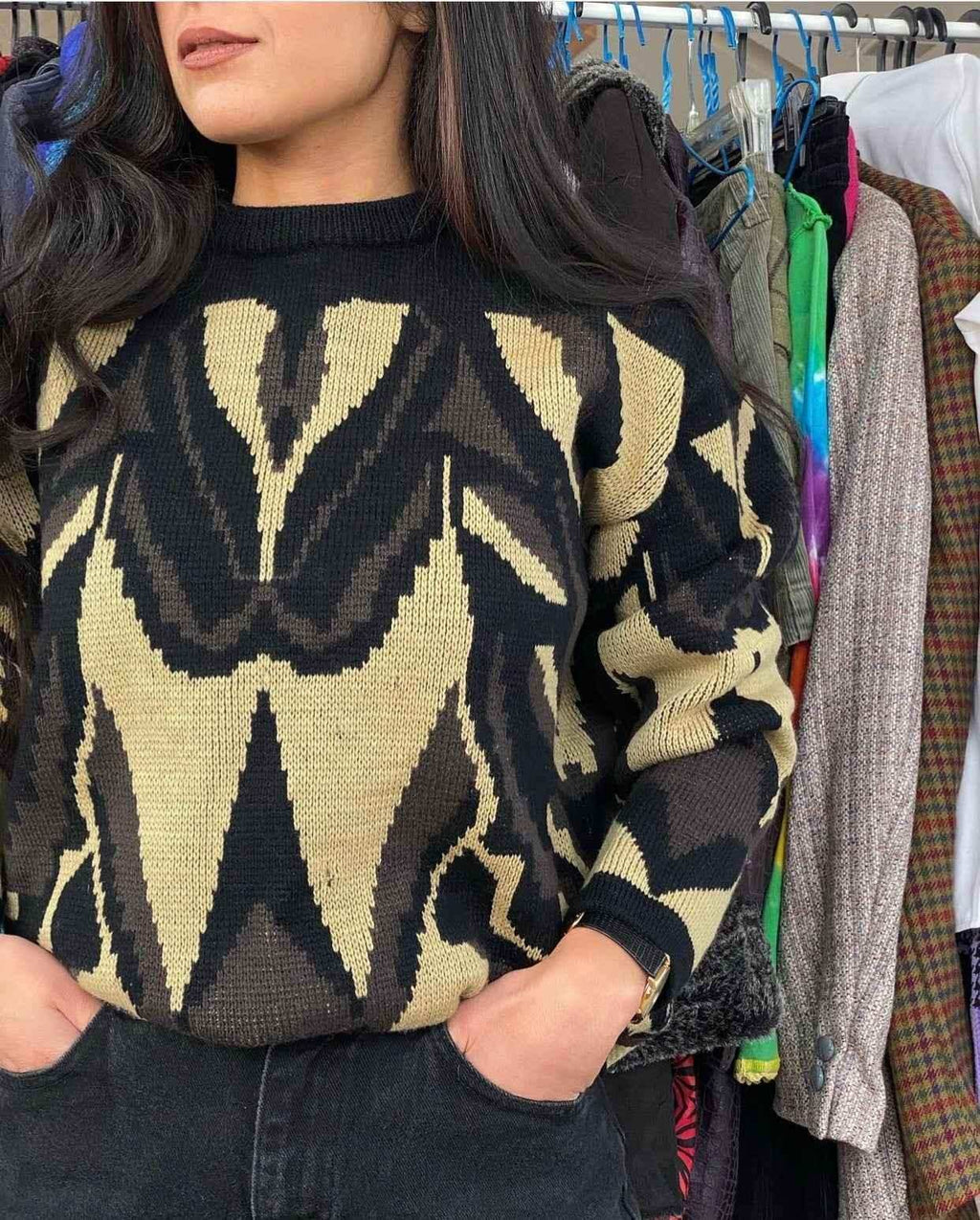 Vintage heavy knitted sweater - Balagan Vintage Sweater 00s, 90s, printed sweater, streetwear, sweater, vintage, vintage sweater, winter, women