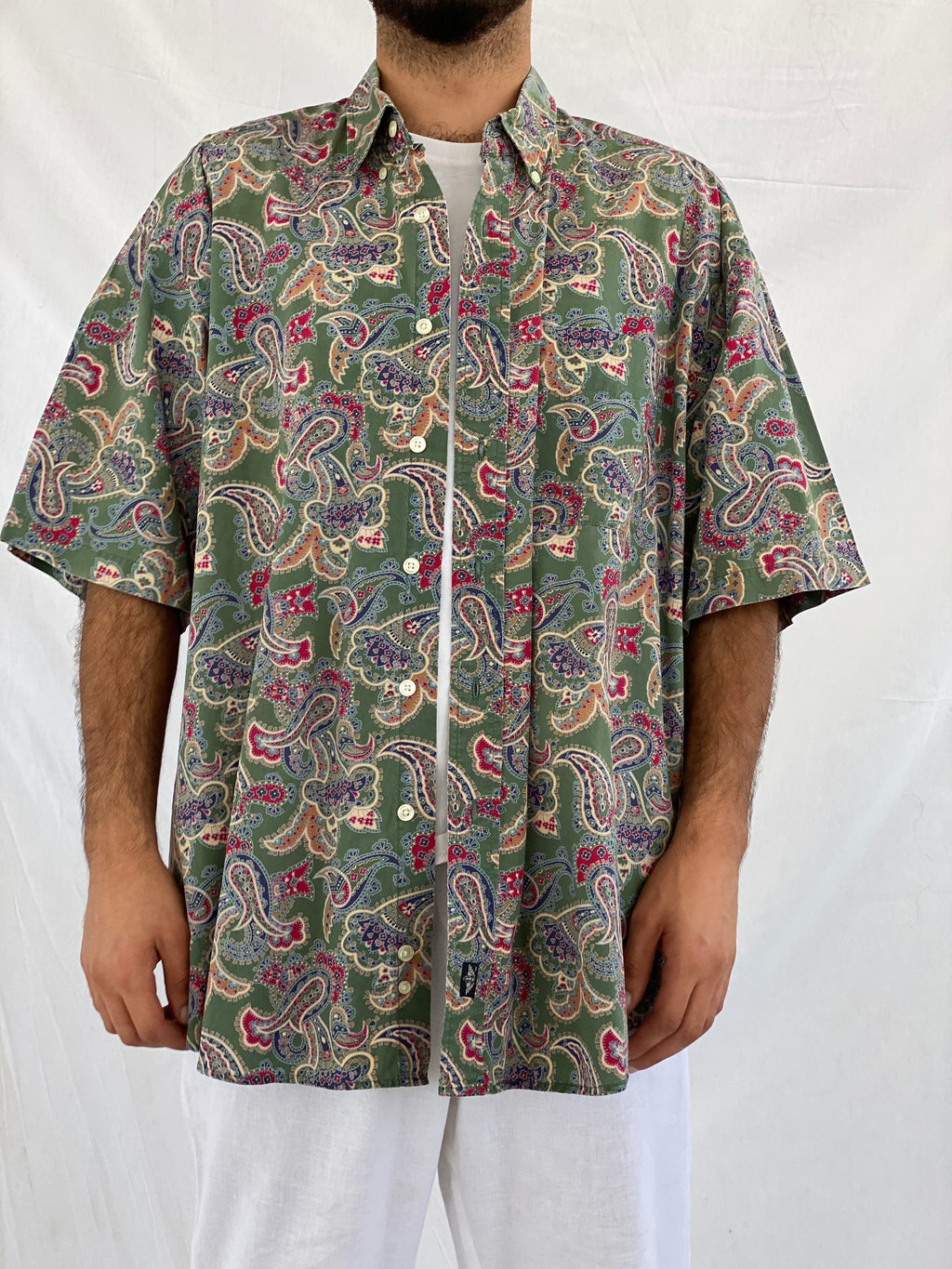 Vintage Docker’s by Levi’s Printed Shirt - Balagan Vintage Half Sleeve Shirt 00s, 90s, half sleeve shirt, streetwear, summer, summer prints, vintage, vintage prints