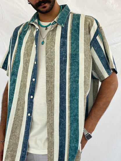 Vintage MAUI Trading Company Shirt - Balagan Vintage Half Sleeve Shirt graphic, half sleeve shirt, men, mens shirt, oversized, printed shirt, prints, retro, shirt, shirts, streetwear, striped shirt, stripes, summer prints, techno, techno wear, unisex, unisex shirts, vintage, women, women shirt