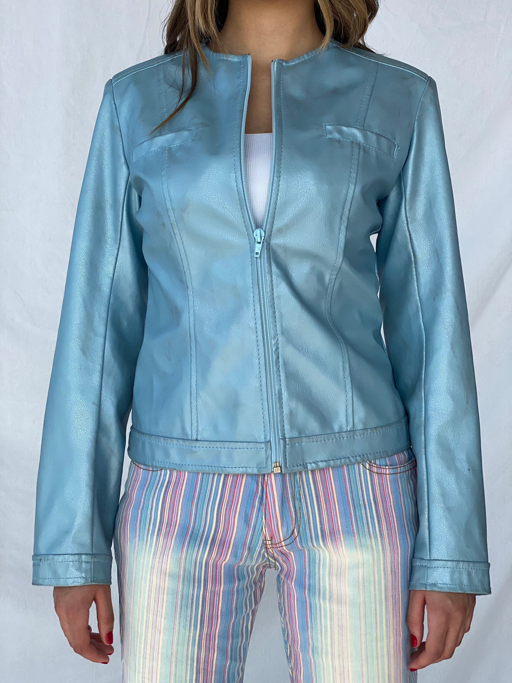 Y2K MORGAN DE TOI Metallic Blue Jacket - Balagan Vintage Jacket 00s, jacket, outerwear, streetwear, vintage, vintage jacket