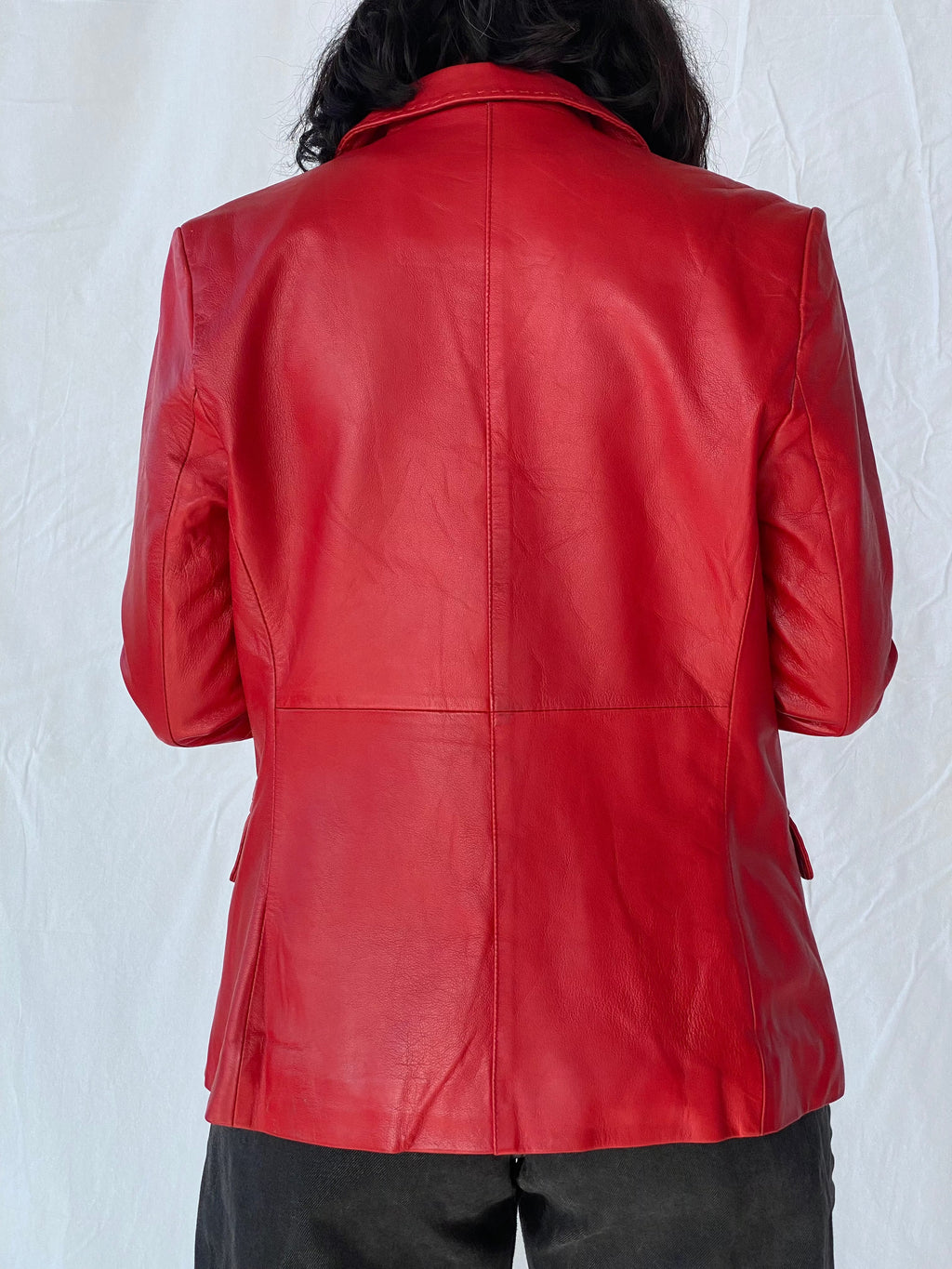 Max Original Leather Blazer - Balagan Vintage Blazer 90s, blazer, genuine leather, genuine leather jacket, leather blazer, vintage