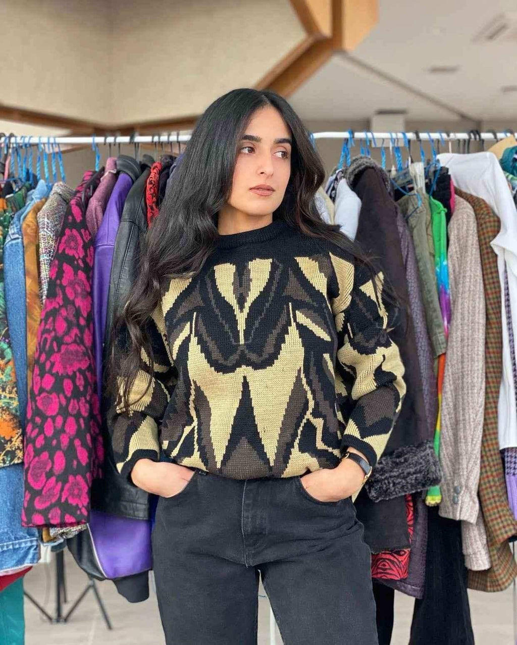 Vintage heavy knitted sweater - Balagan Vintage Sweater 00s, 90s, printed sweater, streetwear, sweater, vintage, vintage sweater, winter, women