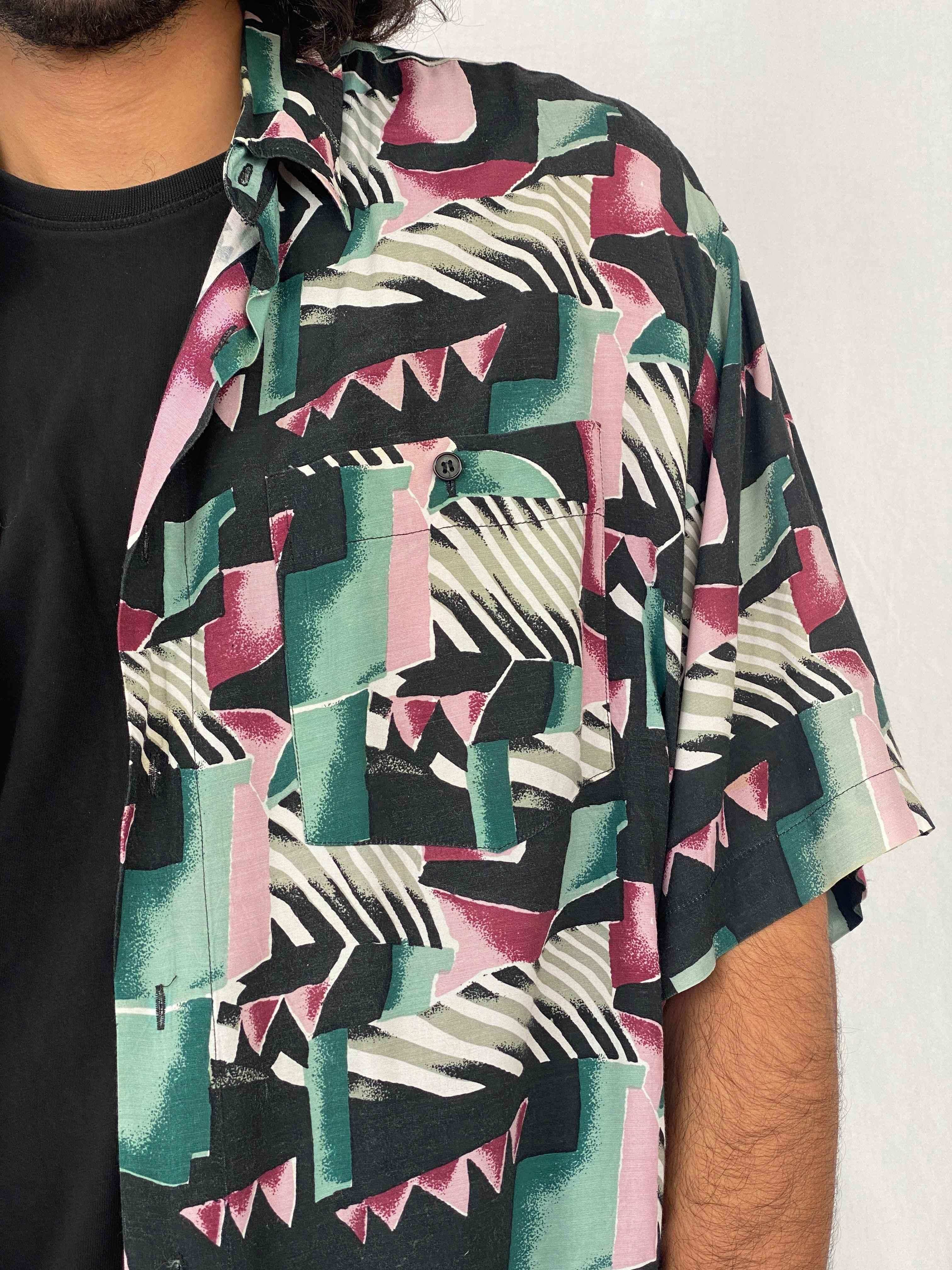 Vintage COLORE ITALIA Shirt - Balagan Vintage Half Sleeve Shirt 90s, half sleeve shirt, men