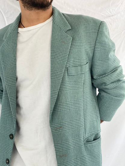 Vintage AQUARIUM Tweed Blazer - Balagan Vintage Blazer blazer, full sleeve blazer, men blazer, tweed blazer