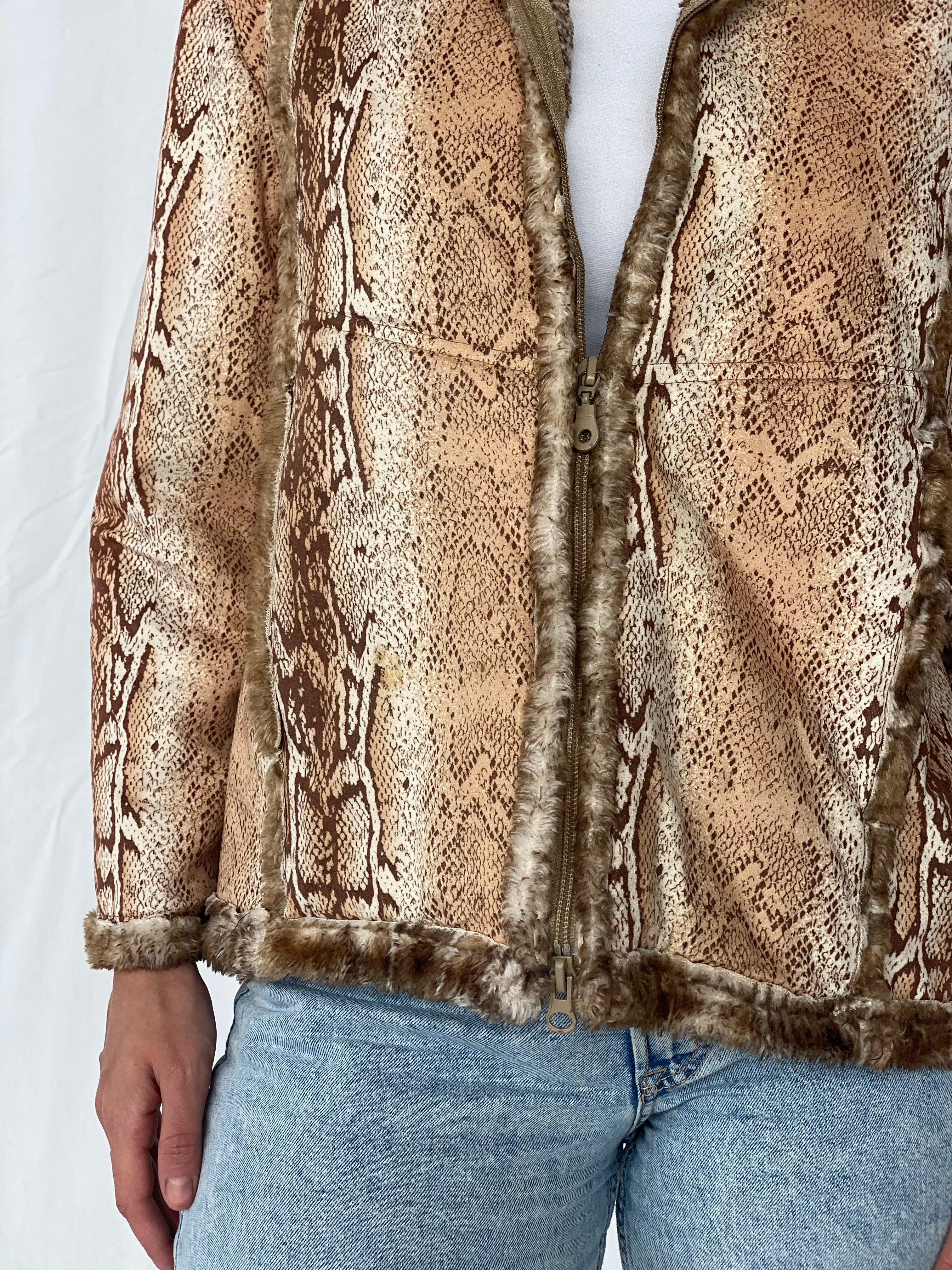 Vintage Animal Print Jacket With Faux Fur - Balagan Vintage Jacket 00s, jacket, vintage